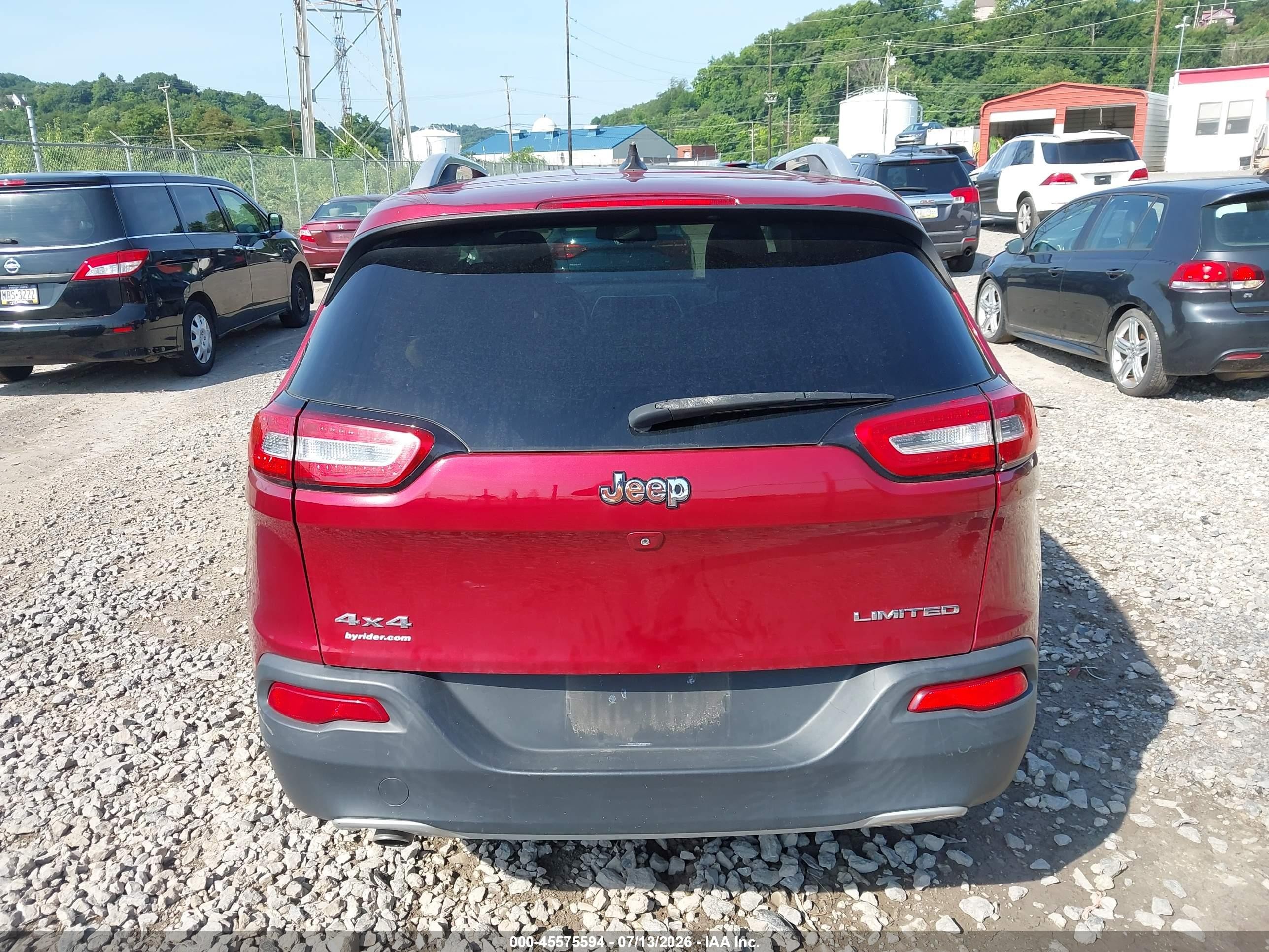 2015 Jeep Cherokee Limited Красный vin: 1C4PJMDB3FW534582