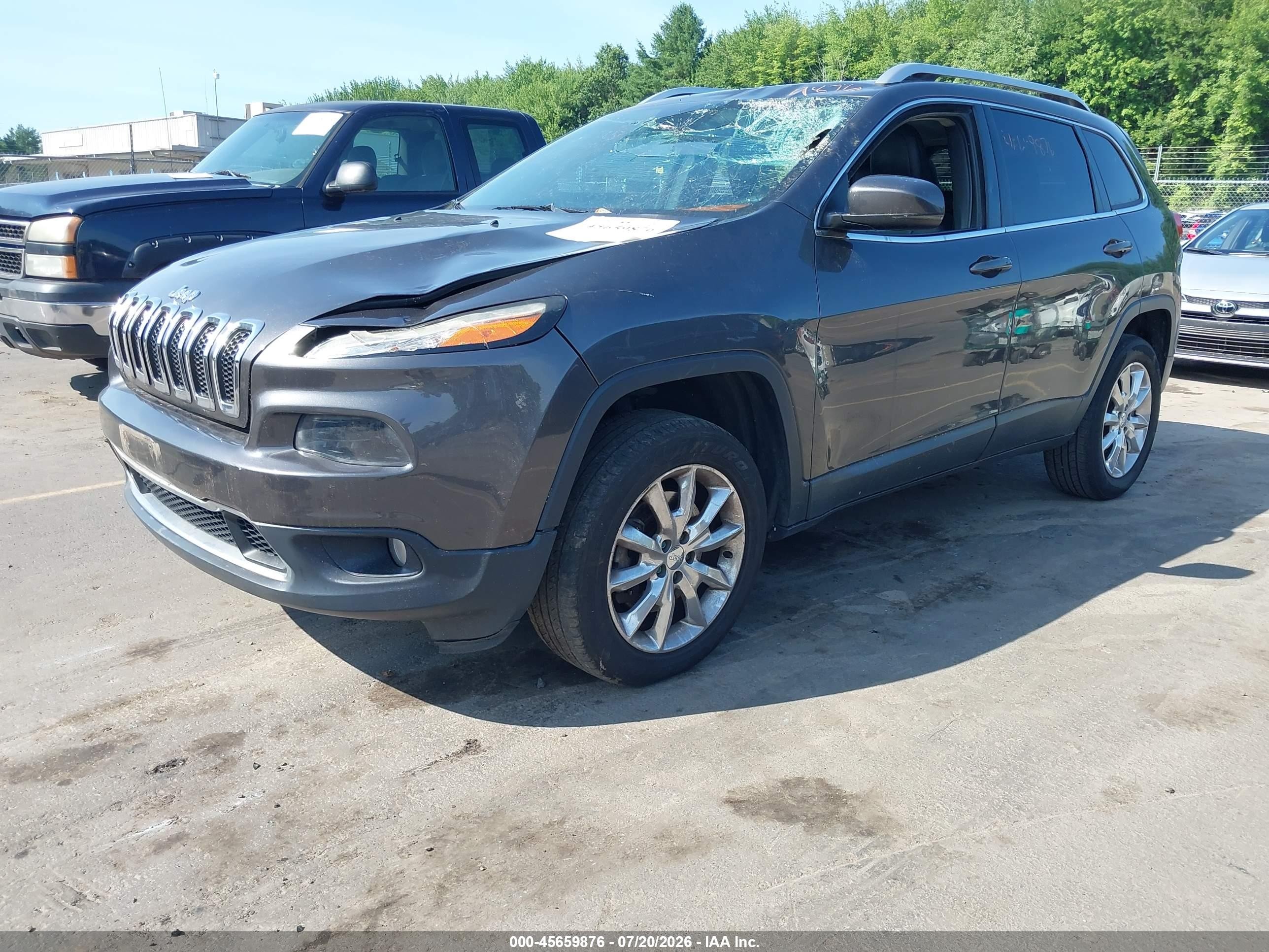 2015 Jeep Cherokee Limited Gray vin: 1C4PJMDB3FW735575
