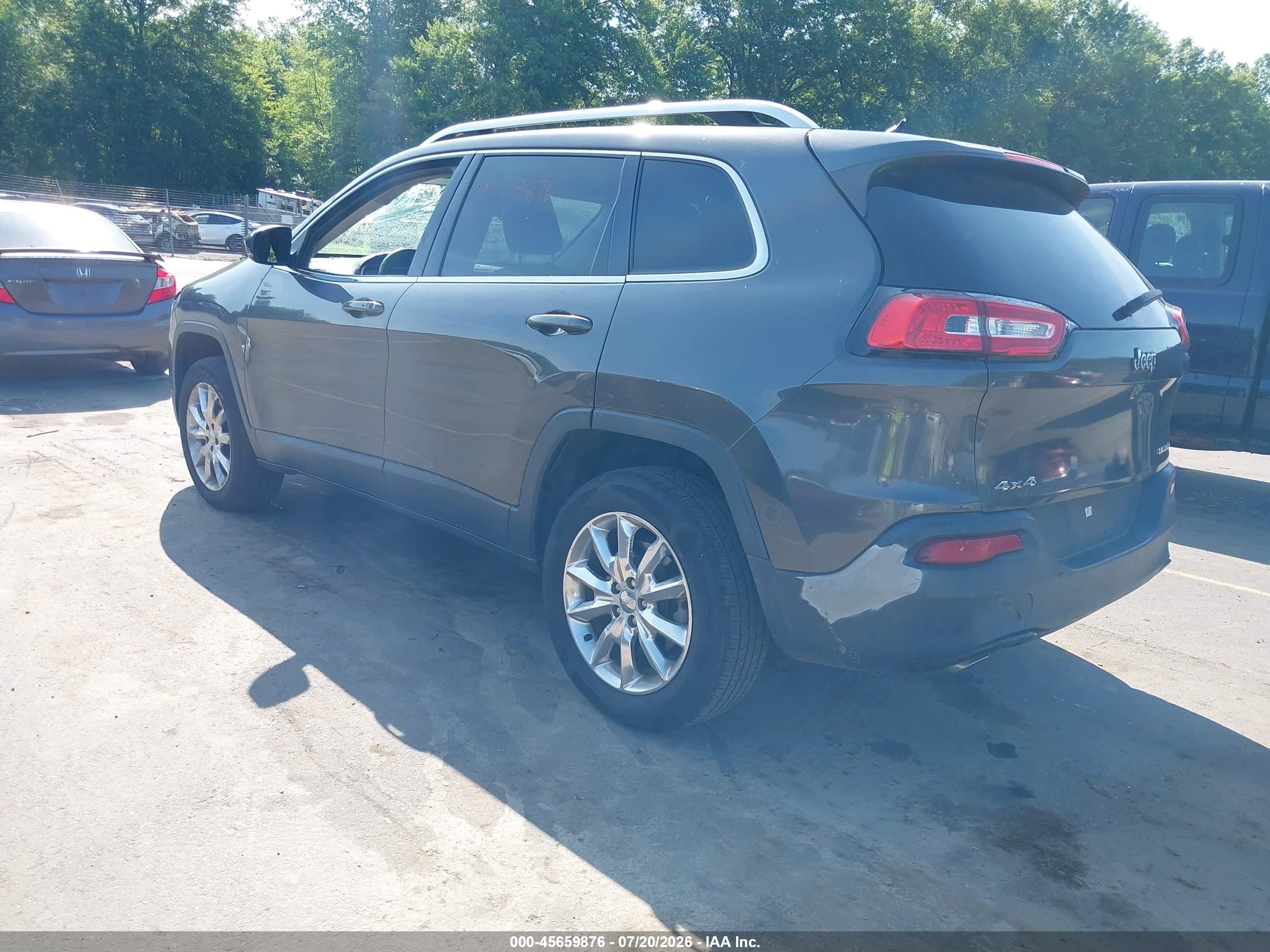 2015 Jeep Cherokee Limited Gray vin: 1C4PJMDB3FW735575