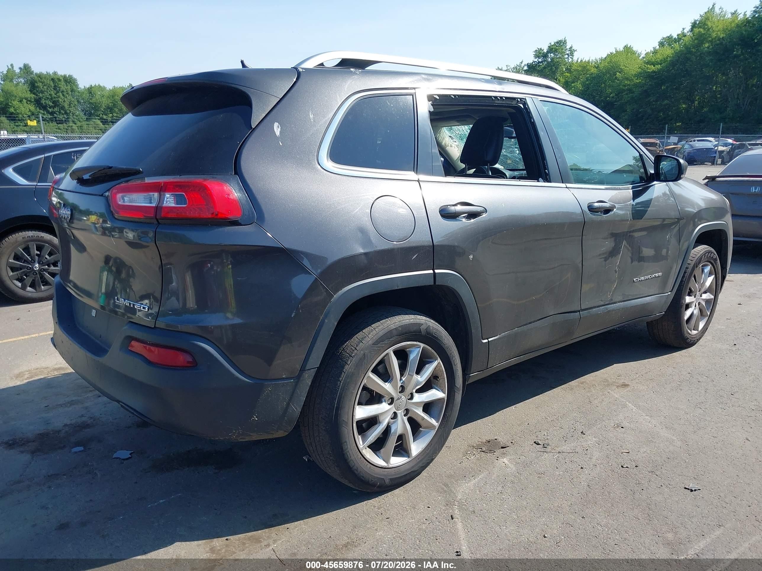 2015 Jeep Cherokee Limited Gray vin: 1C4PJMDB3FW735575