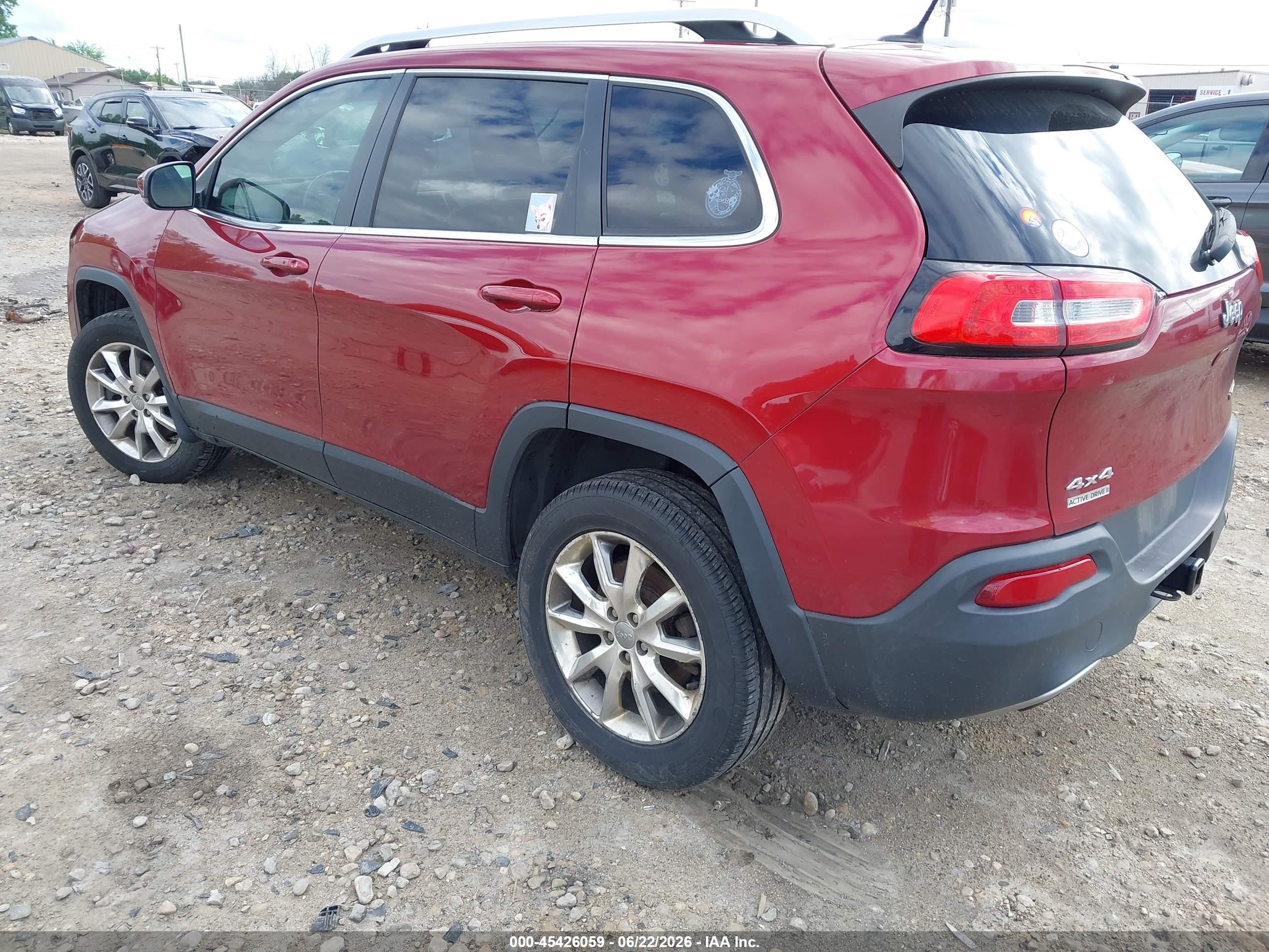 2014 Jeep Cherokee Limited Red vin: 1C4PJMDB4EW131516