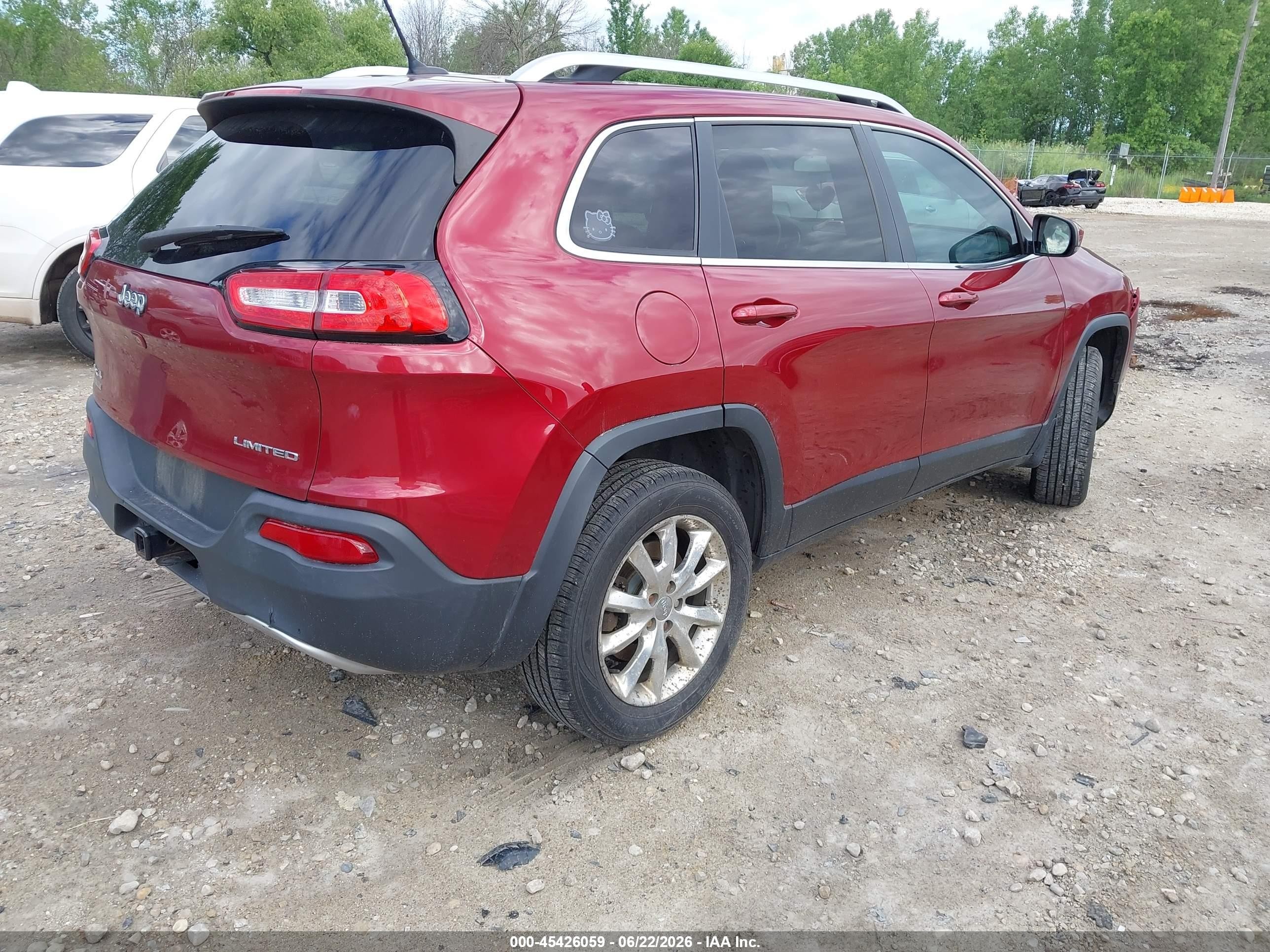 2014 Jeep Cherokee Limited Red vin: 1C4PJMDB4EW131516