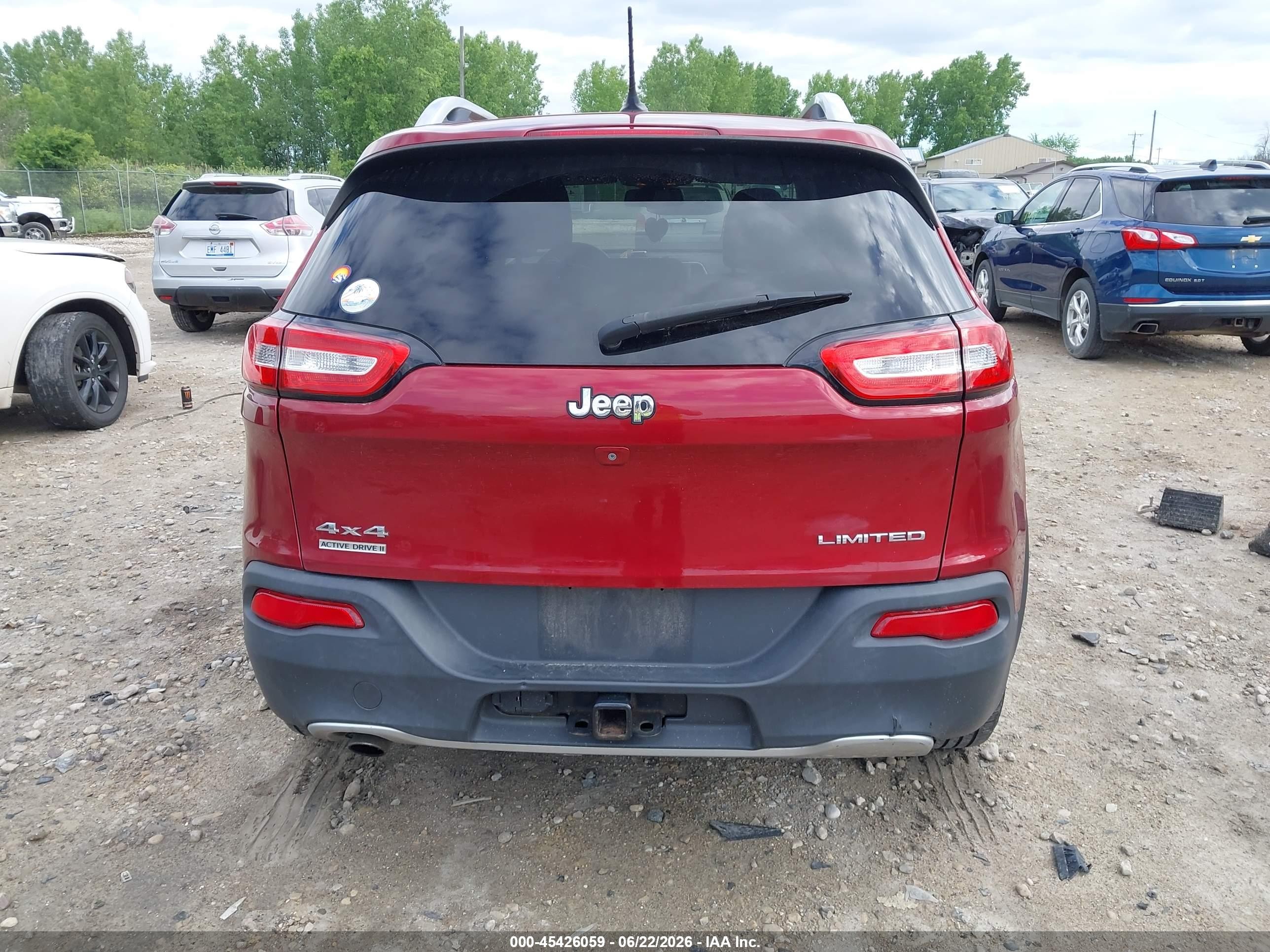 2014 Jeep Cherokee Limited Red vin: 1C4PJMDB4EW131516