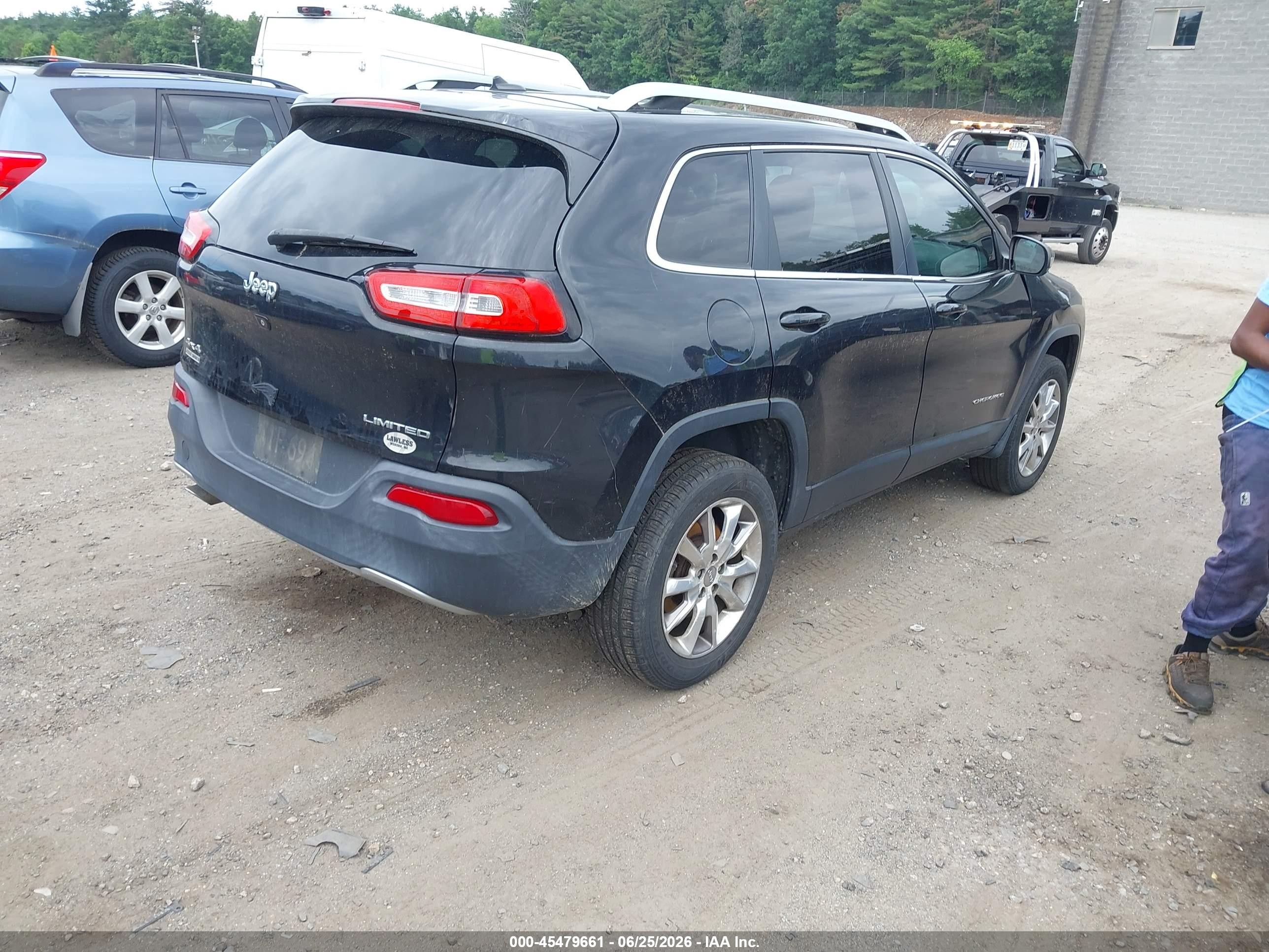 2014 Jeep Cherokee Limited Black vin: 1C4PJMDB4EW147618