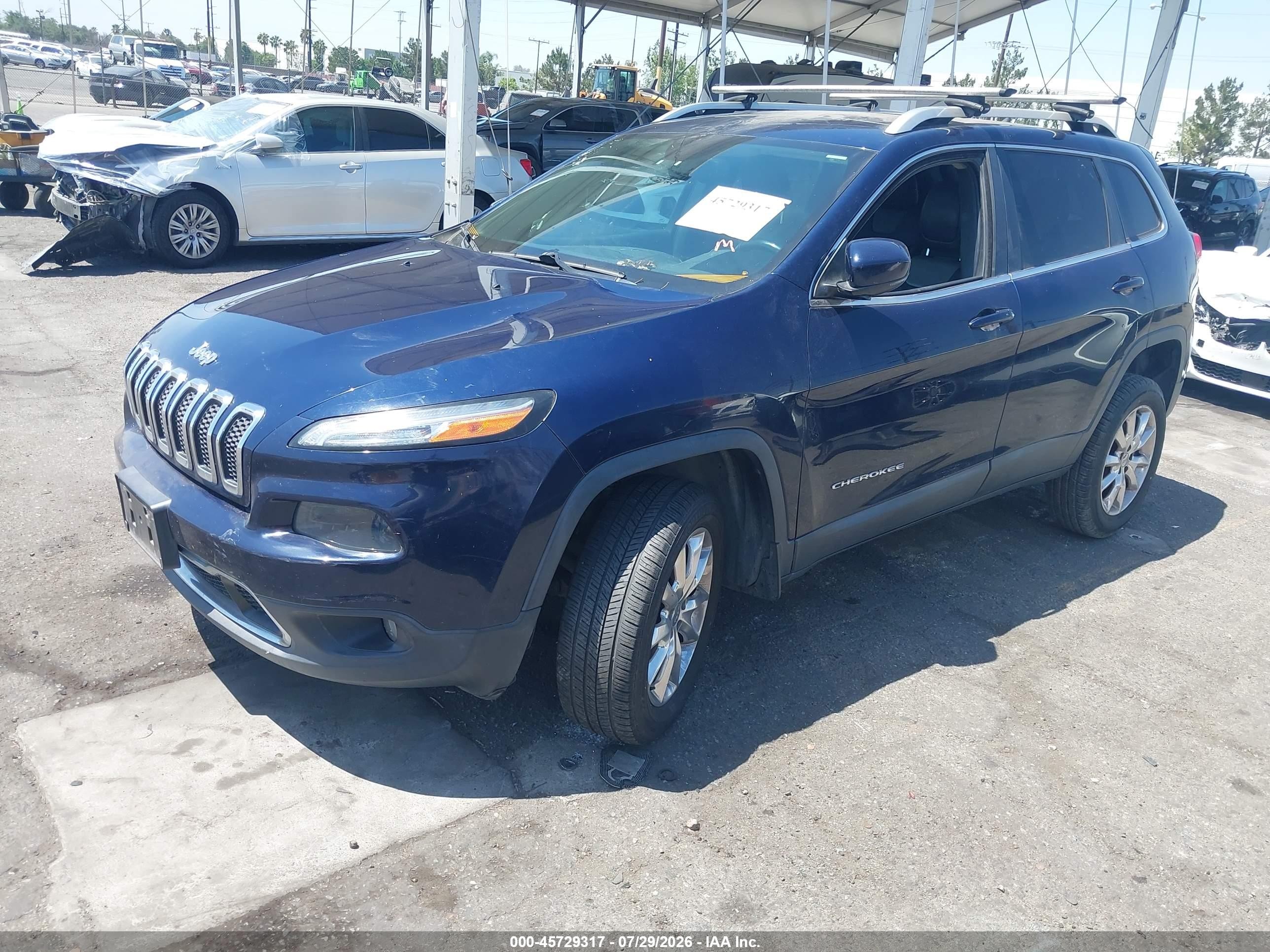 2014 Jeep Cherokee Limited Blue vin: 1C4PJMDB4EW310123