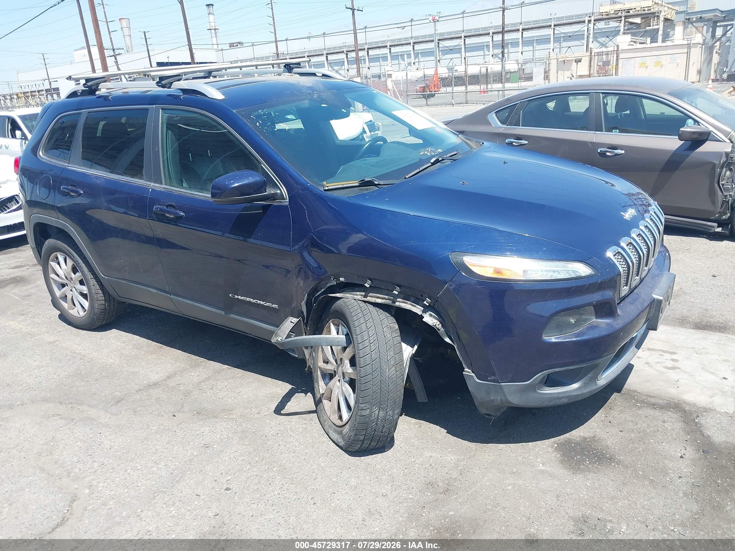 2014 Jeep Cherokee Limited Blue vin: 1C4PJMDB4EW310123
