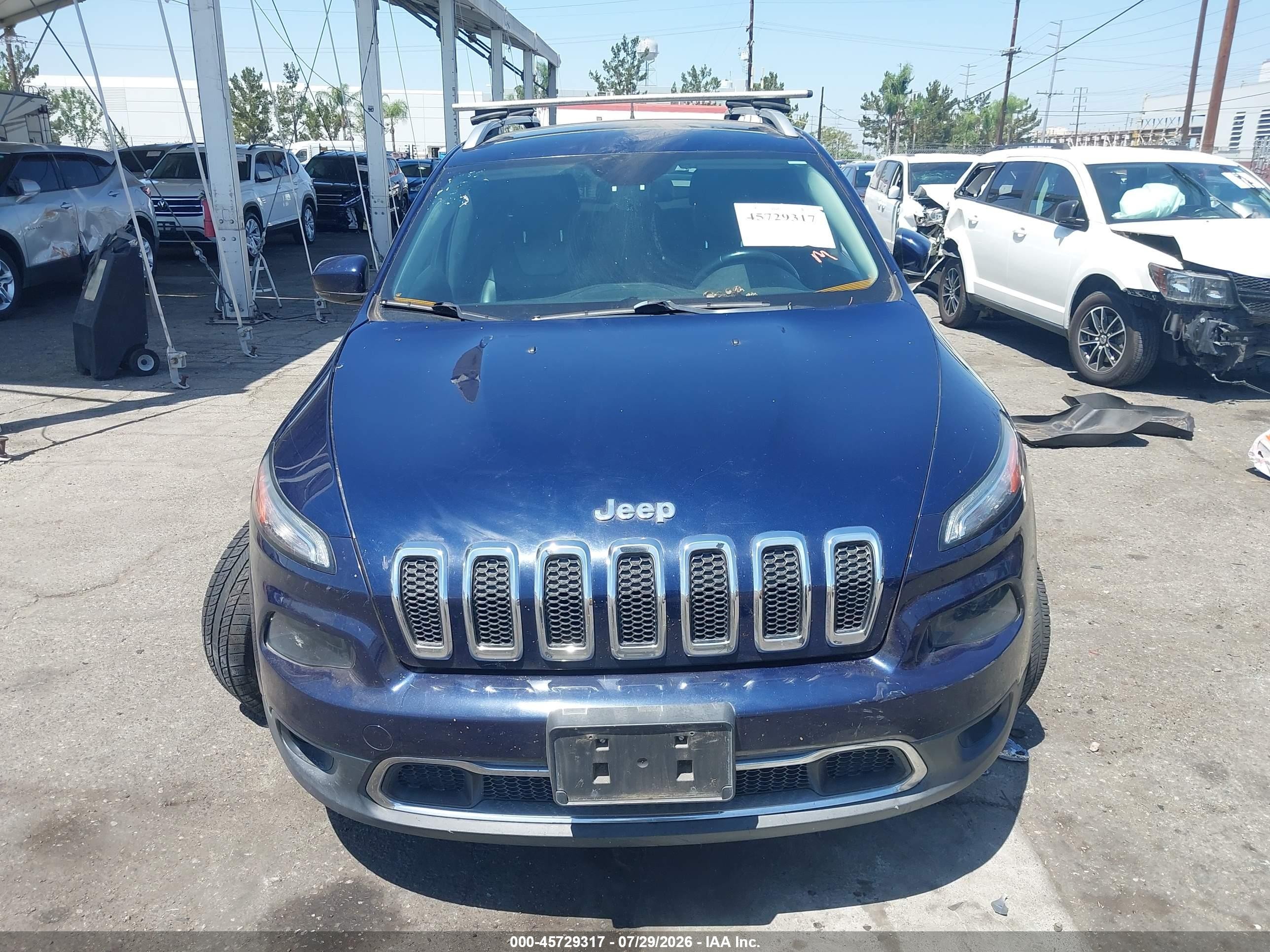 2014 Jeep Cherokee Limited Blue vin: 1C4PJMDB4EW310123