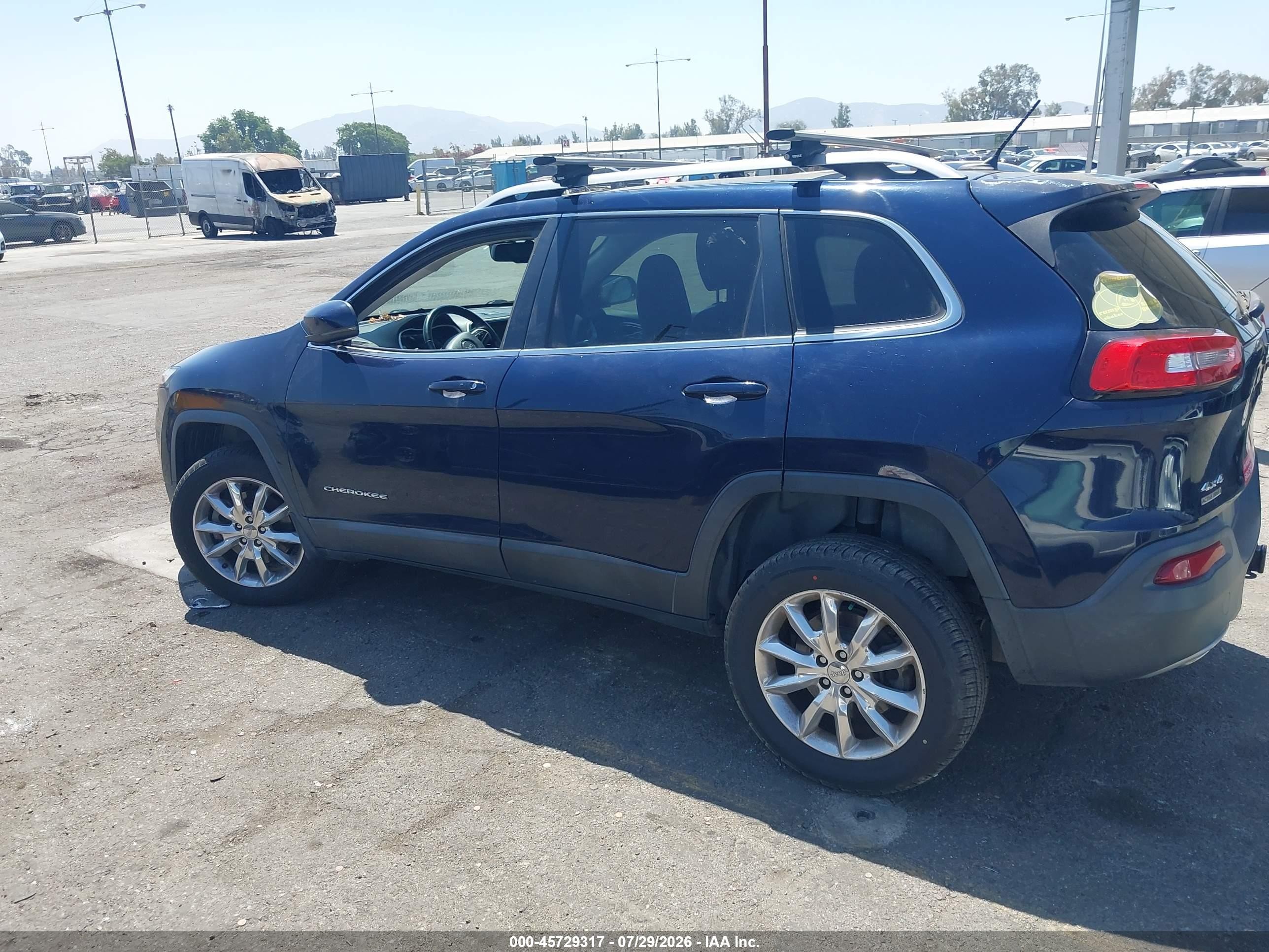 2014 Jeep Cherokee Limited Blue vin: 1C4PJMDB4EW310123