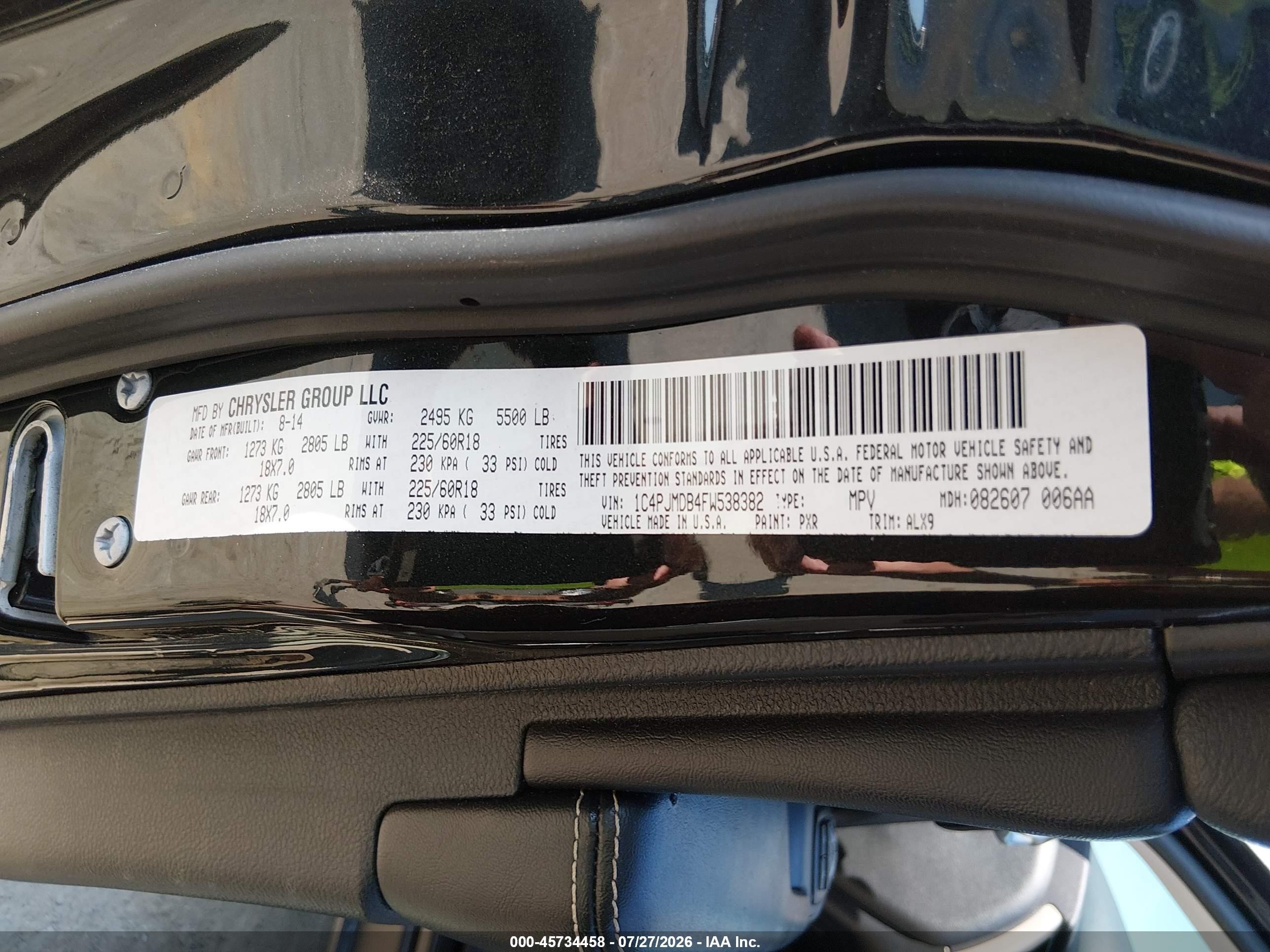 2015 Jeep Cherokee Limited Черный vin: 1C4PJMDB4FW538382