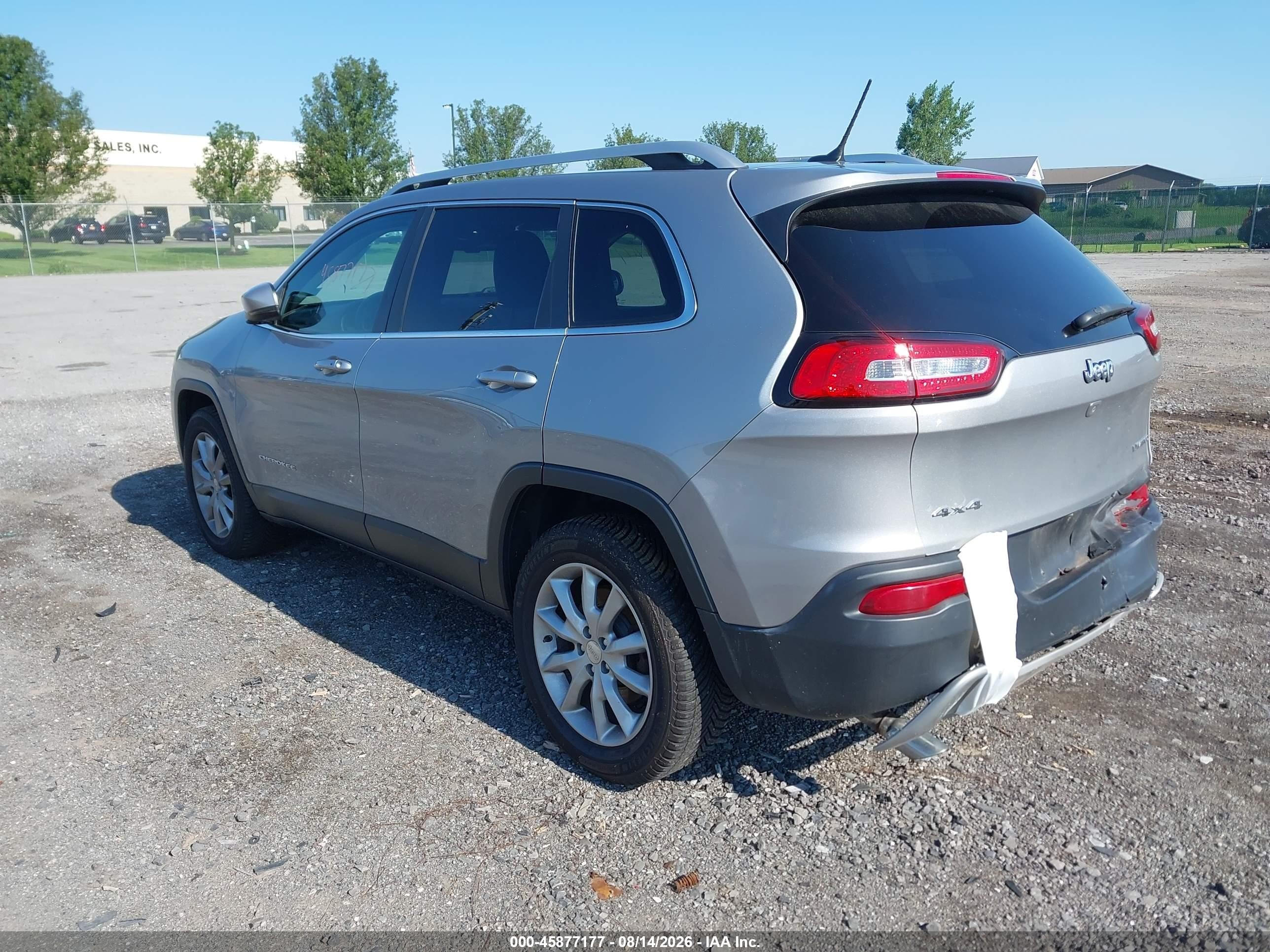 2015 Jeep Cherokee Limited Silver vin: 1C4PJMDB4FW571723