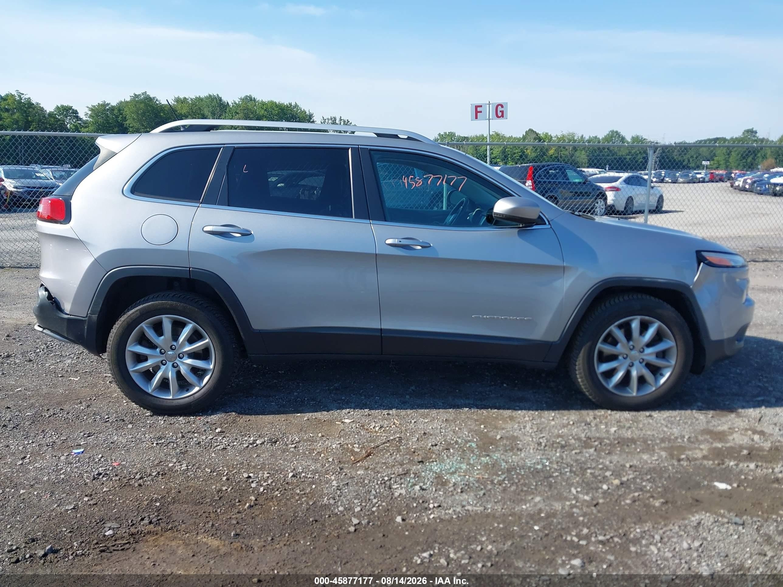 2015 Jeep Cherokee Limited Silver vin: 1C4PJMDB4FW571723