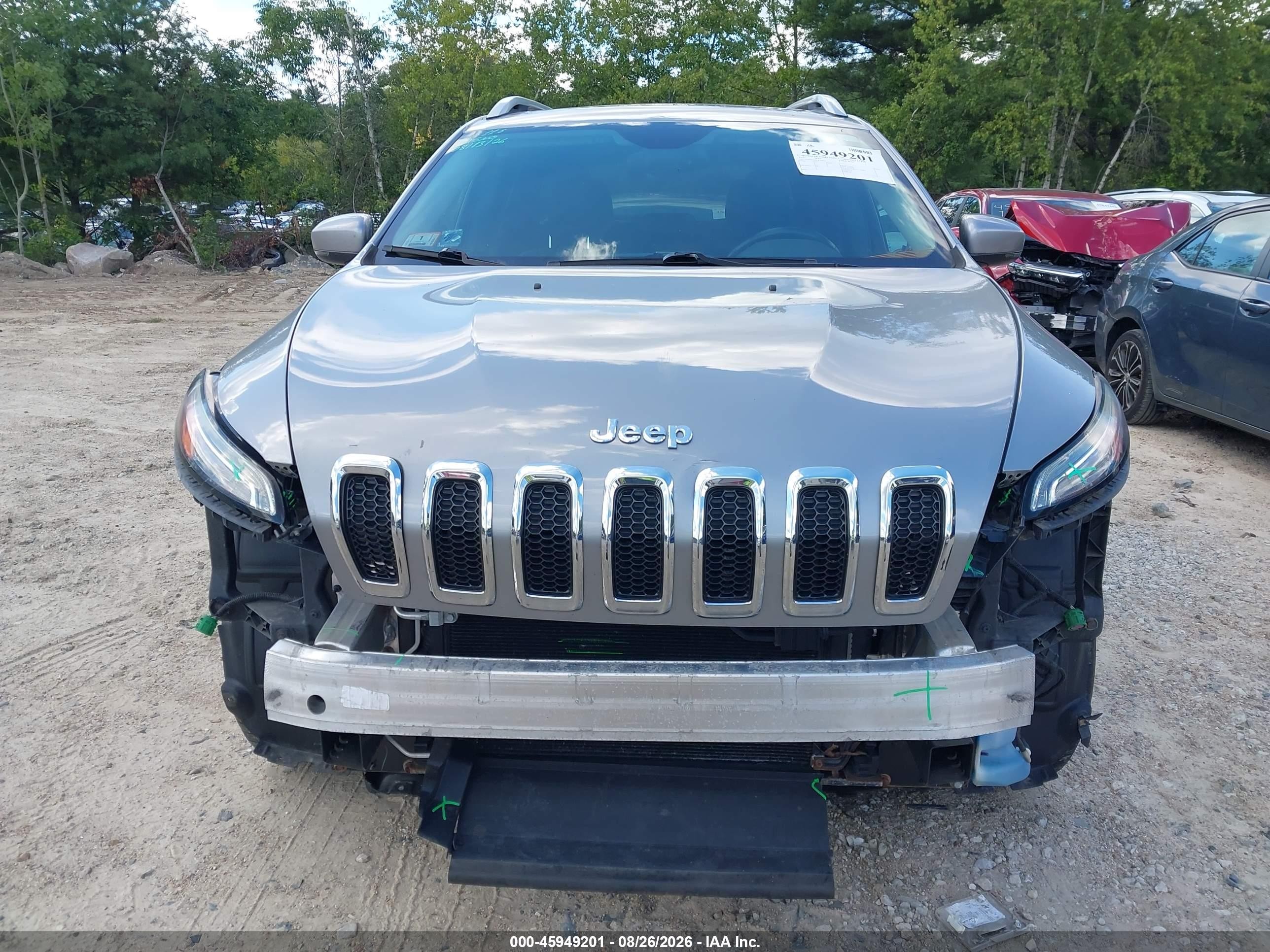 2015 Jeep Cherokee Limited Silver vin: 1C4PJMDB4FW728425