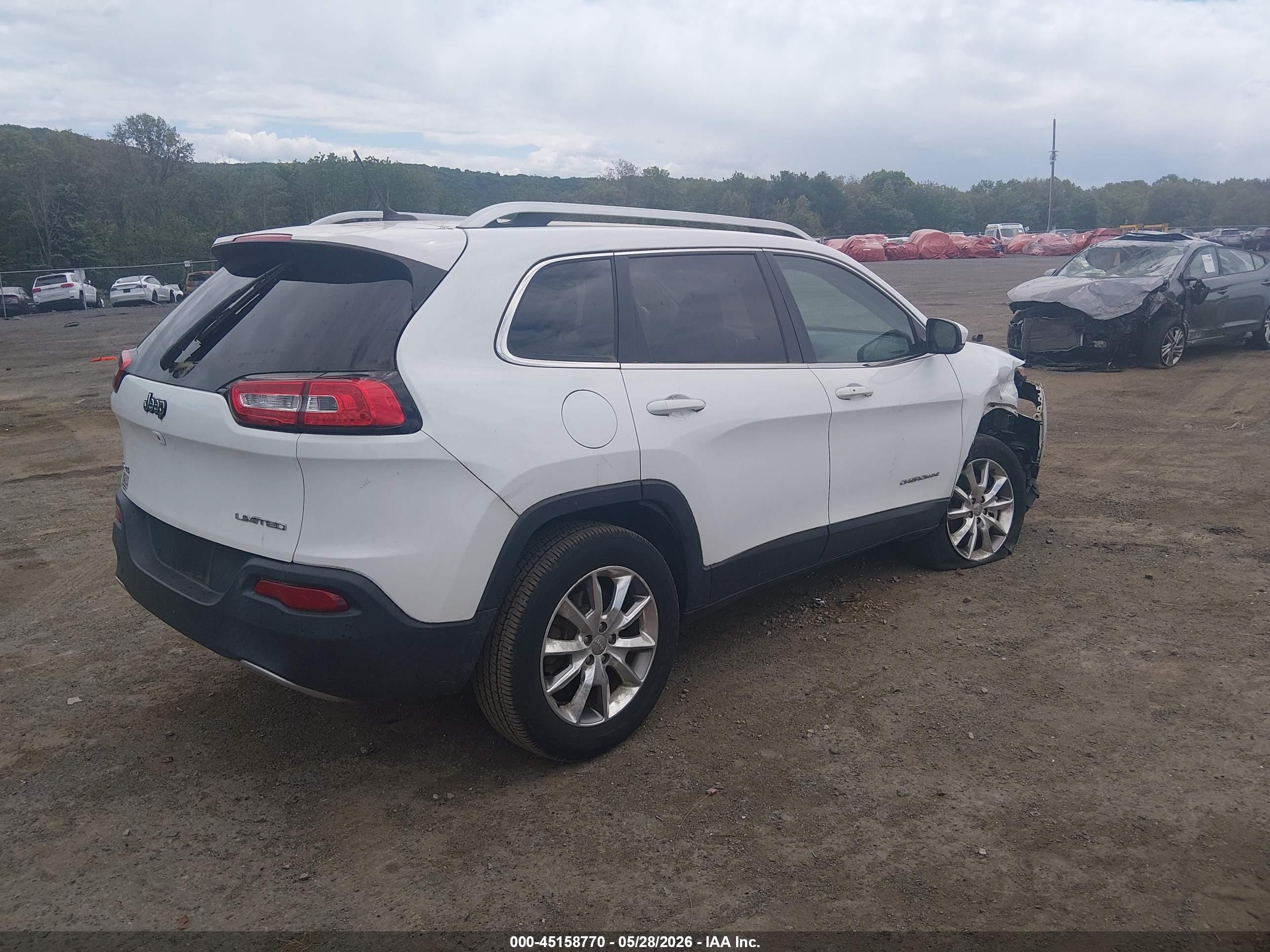 2014 Jeep Cherokee Limited White vin: 1C4PJMDB5EW108844