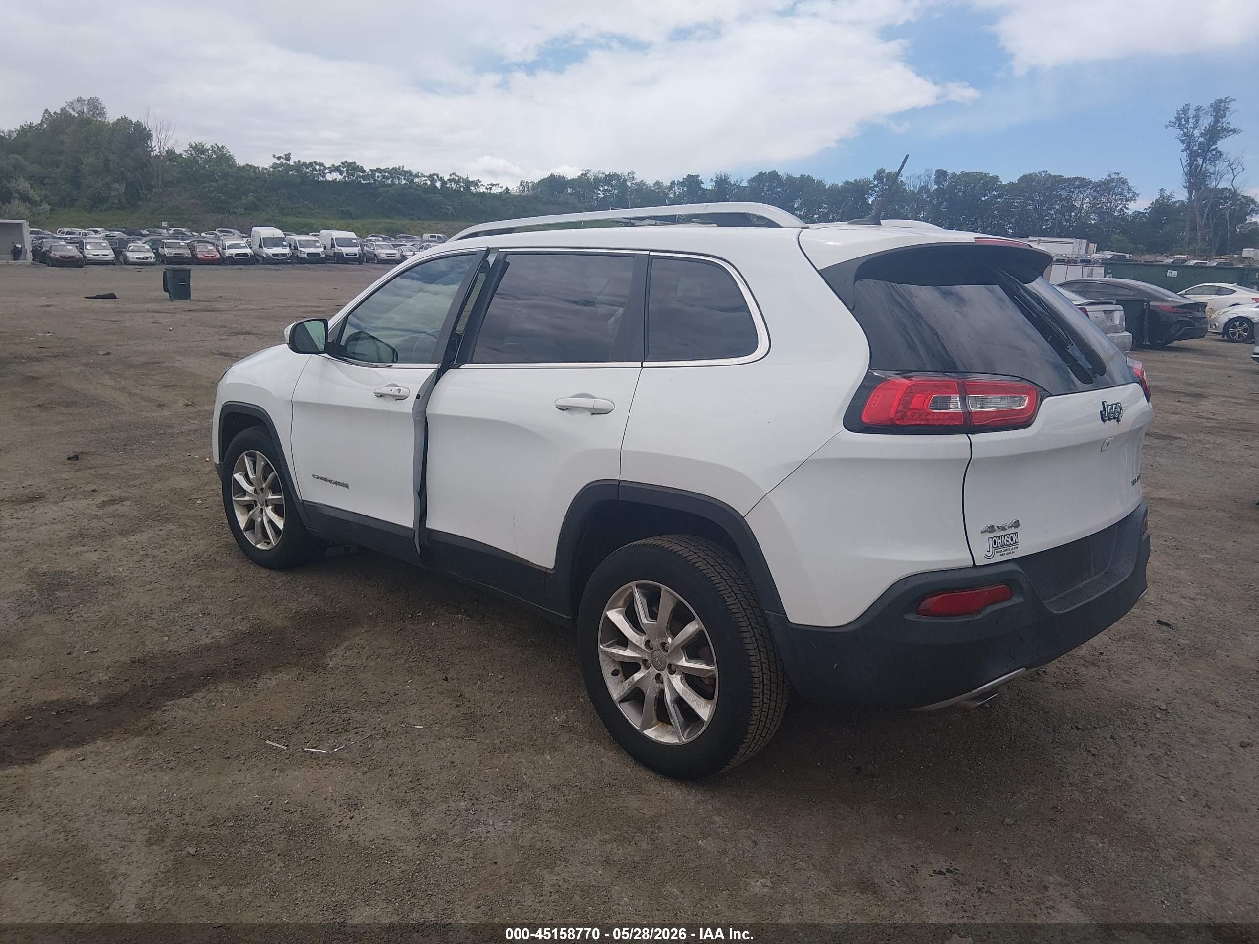 2014 Jeep Cherokee Limited White vin: 1C4PJMDB5EW108844