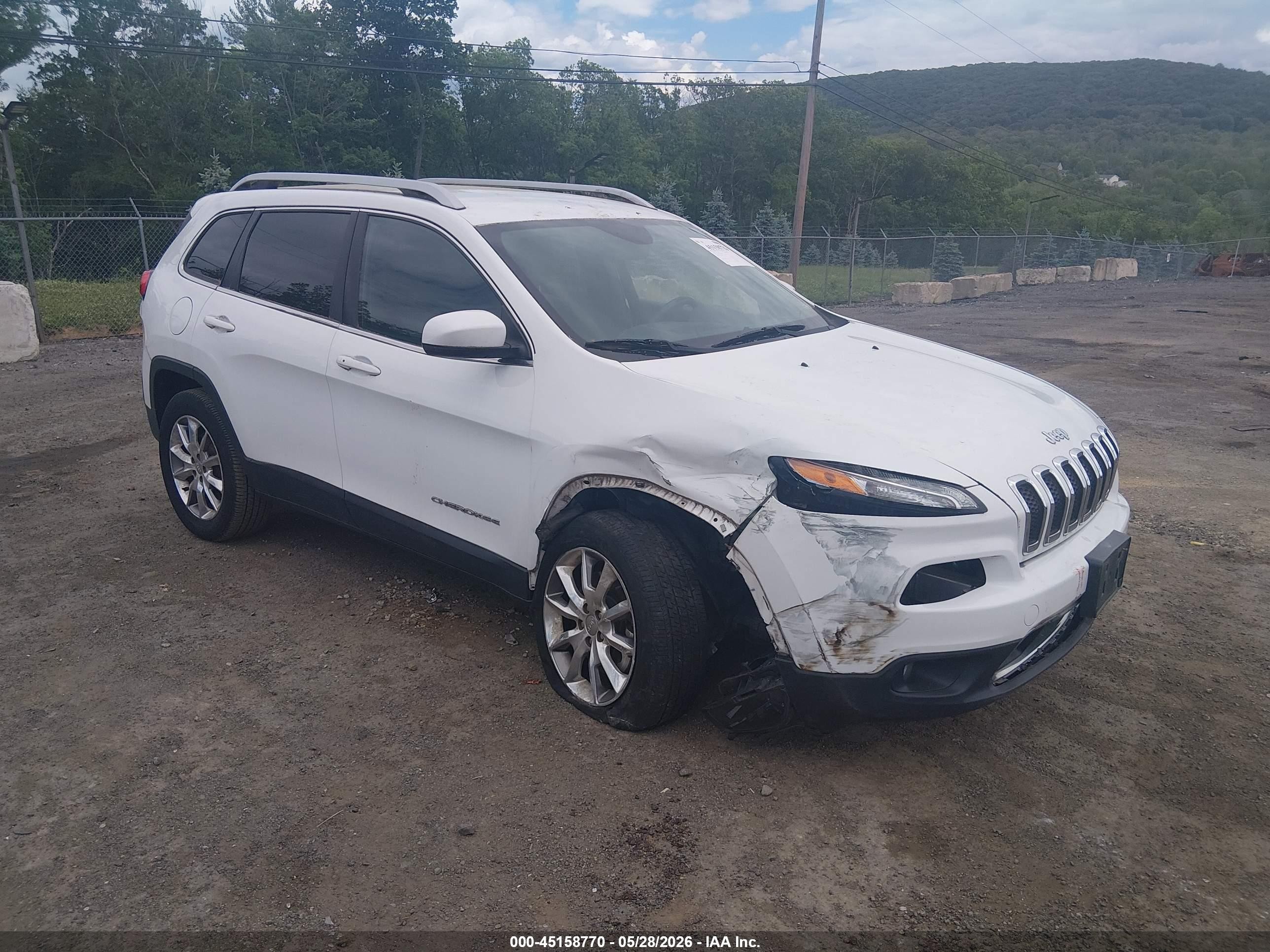 2014 Jeep Cherokee Limited White vin: 1C4PJMDB5EW108844