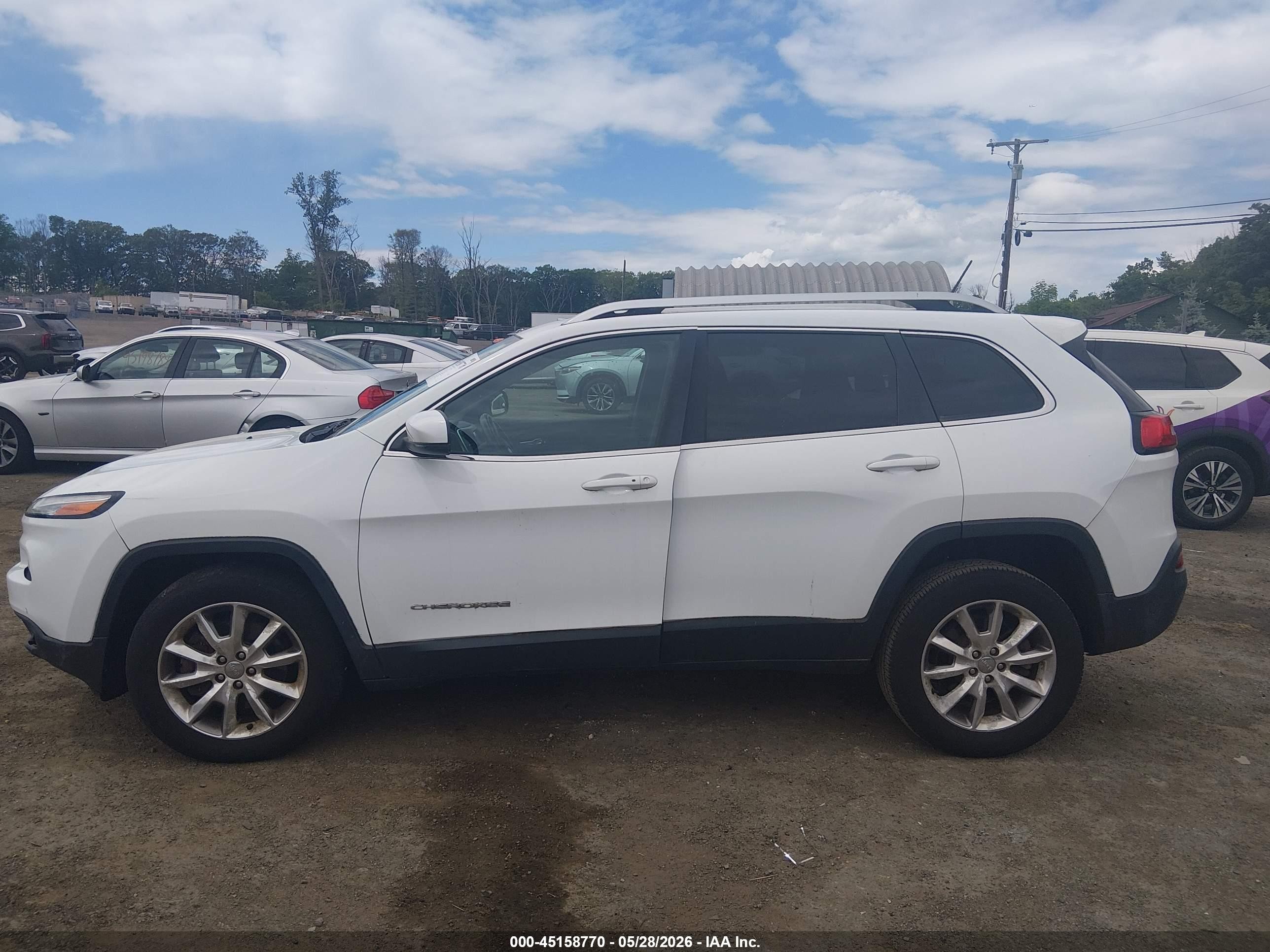 2014 Jeep Cherokee Limited White vin: 1C4PJMDB5EW108844