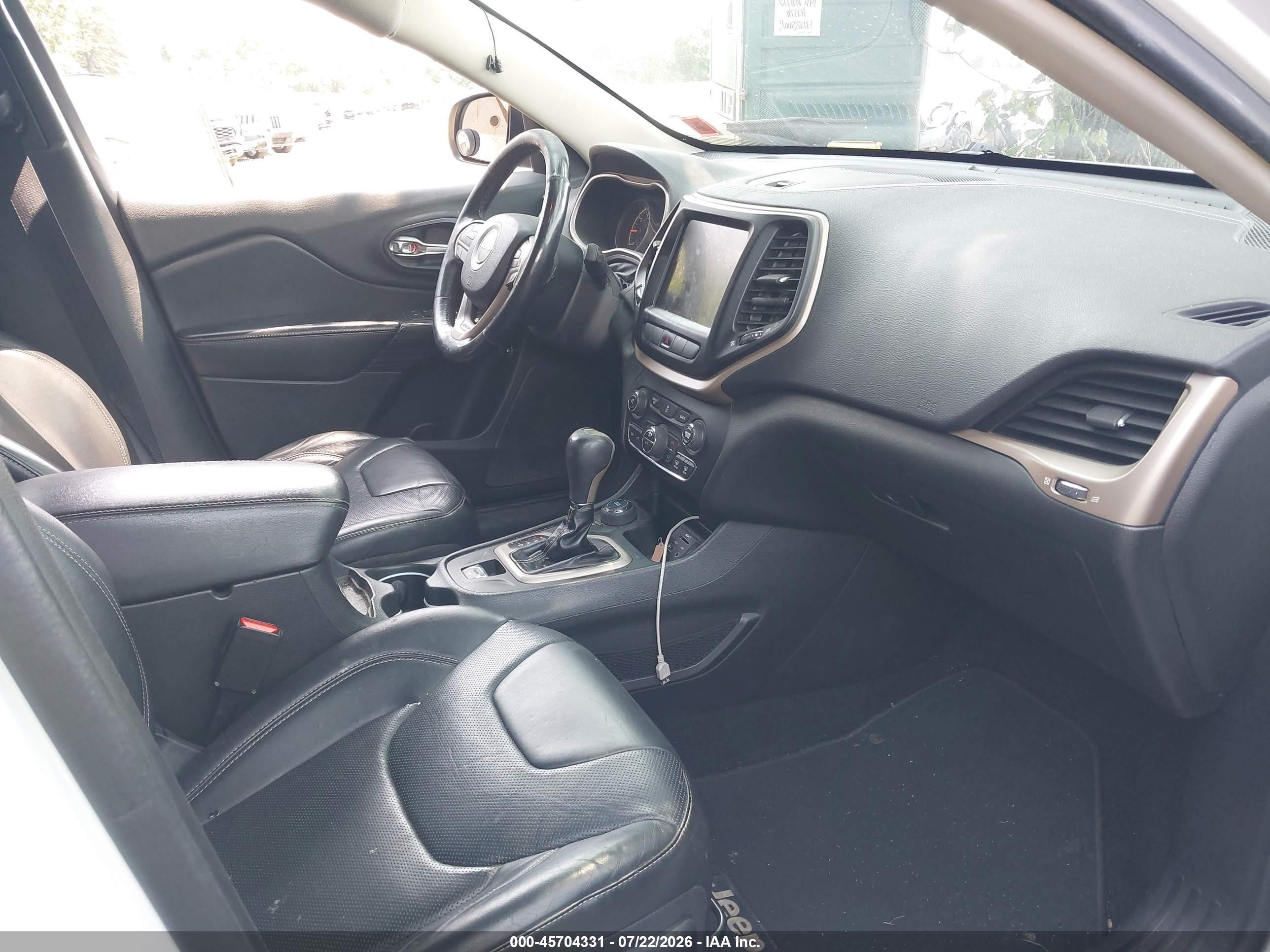 2014 Jeep Cherokee Limited White vin: 1C4PJMDB5EW266276