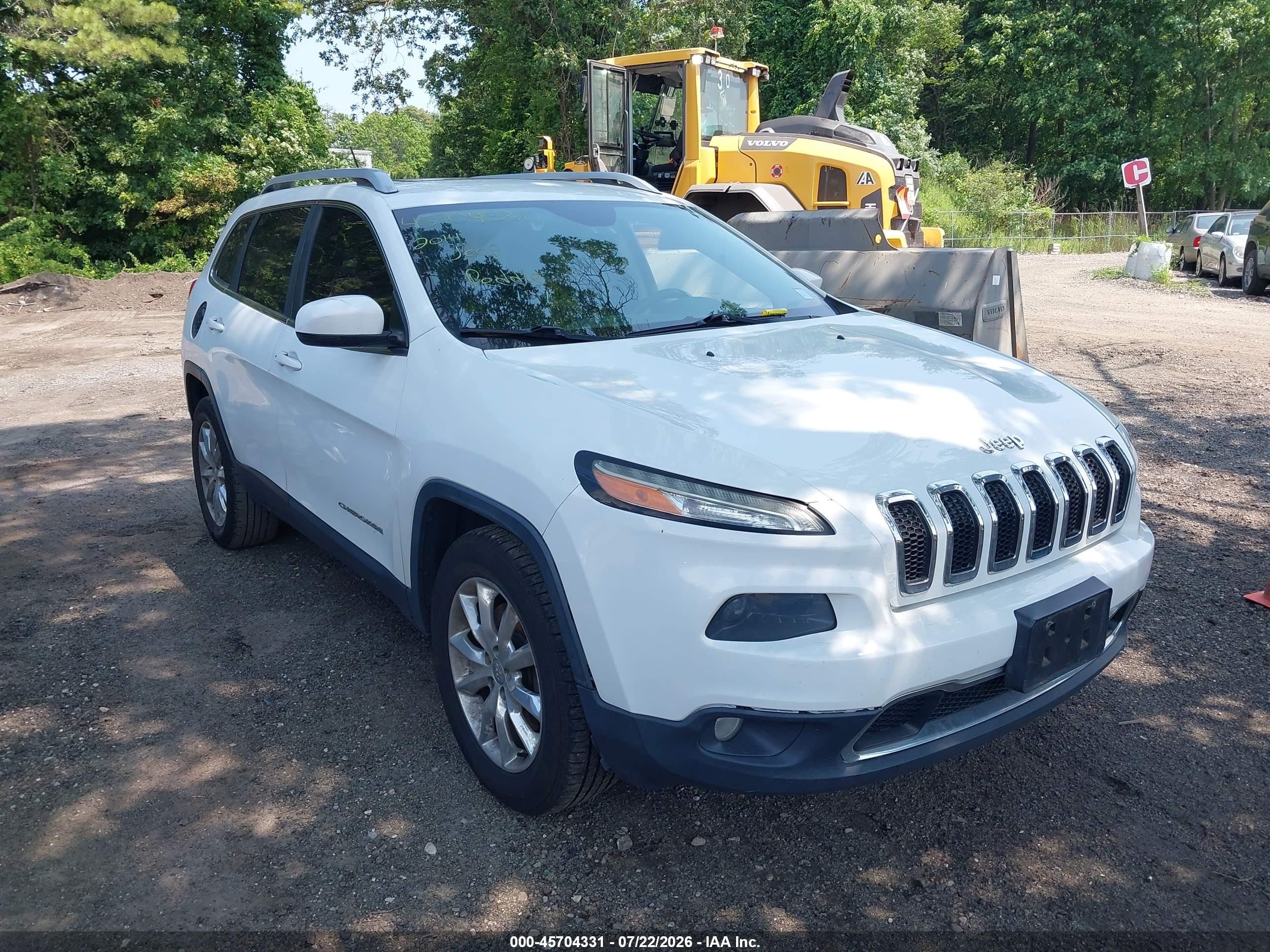 2014 Jeep Cherokee Limited White vin: 1C4PJMDB5EW266276