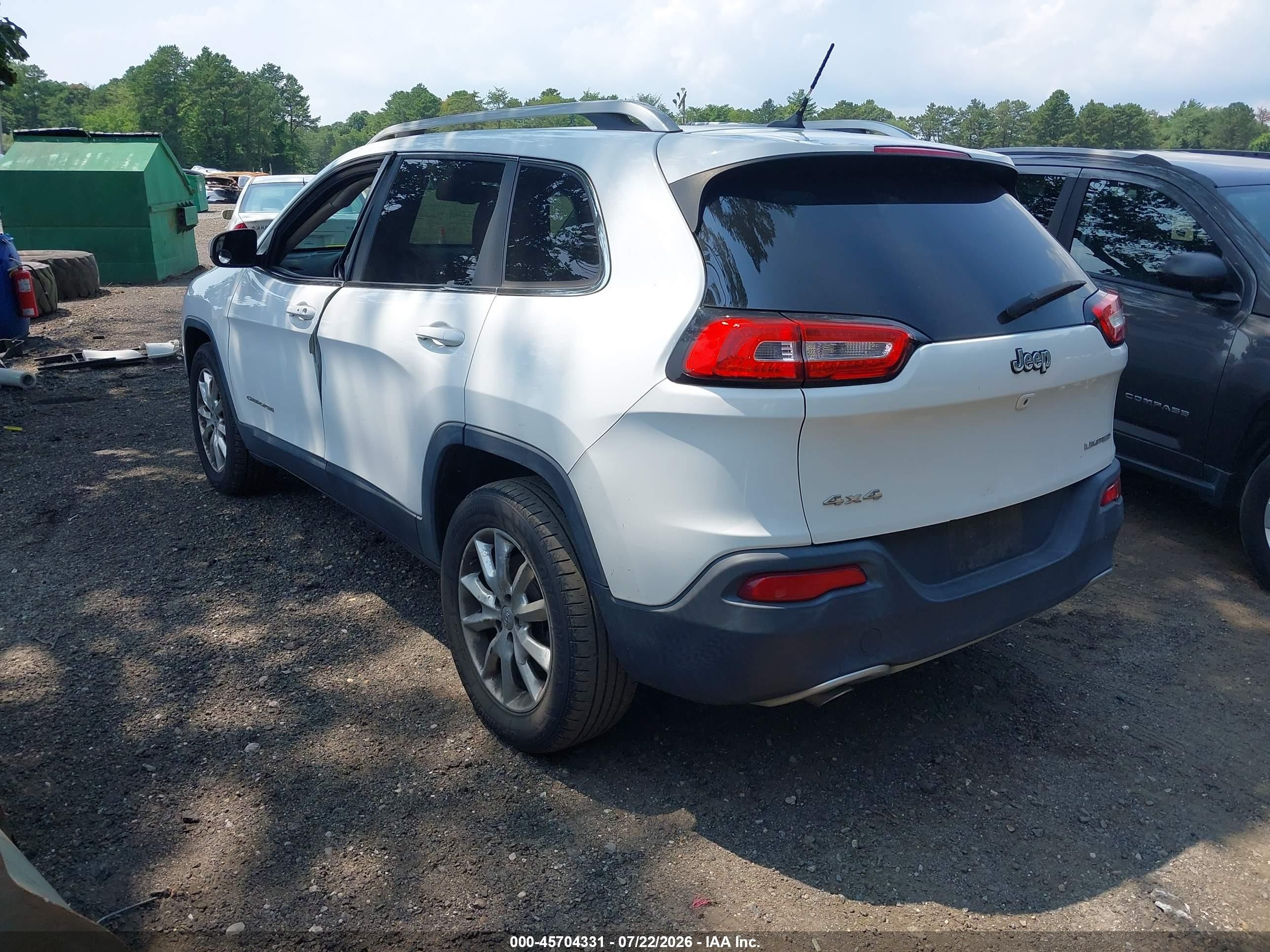 2014 Jeep Cherokee Limited White vin: 1C4PJMDB5EW266276