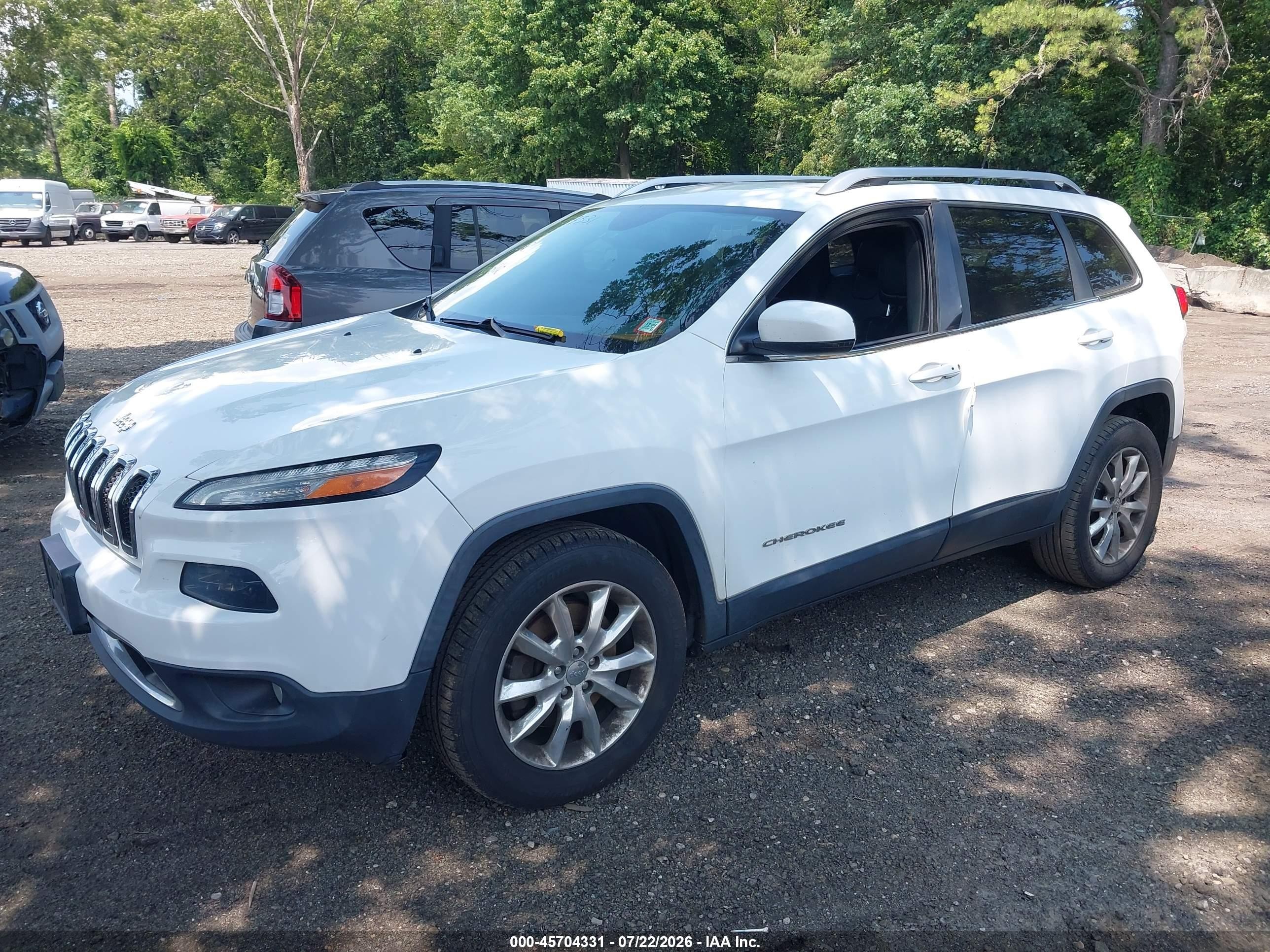 2014 Jeep Cherokee Limited White vin: 1C4PJMDB5EW266276