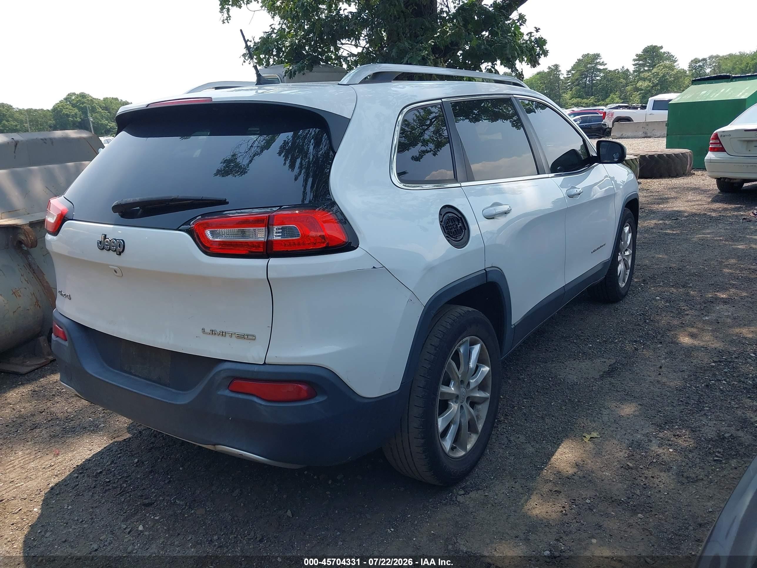 2014 Jeep Cherokee Limited White vin: 1C4PJMDB5EW266276
