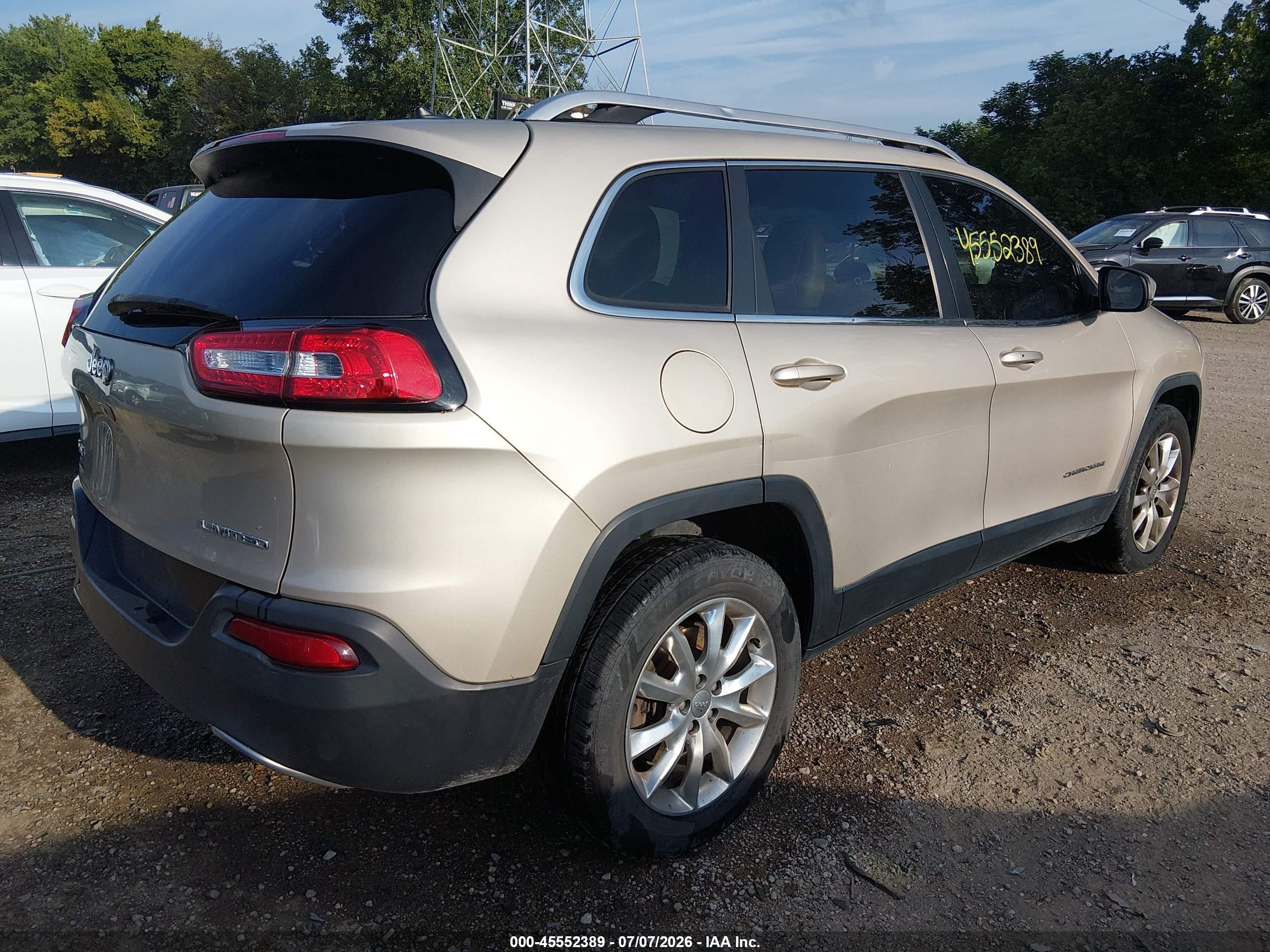 2015 Jeep Cherokee Limited Gold vin: 1C4PJMDB5FW557085