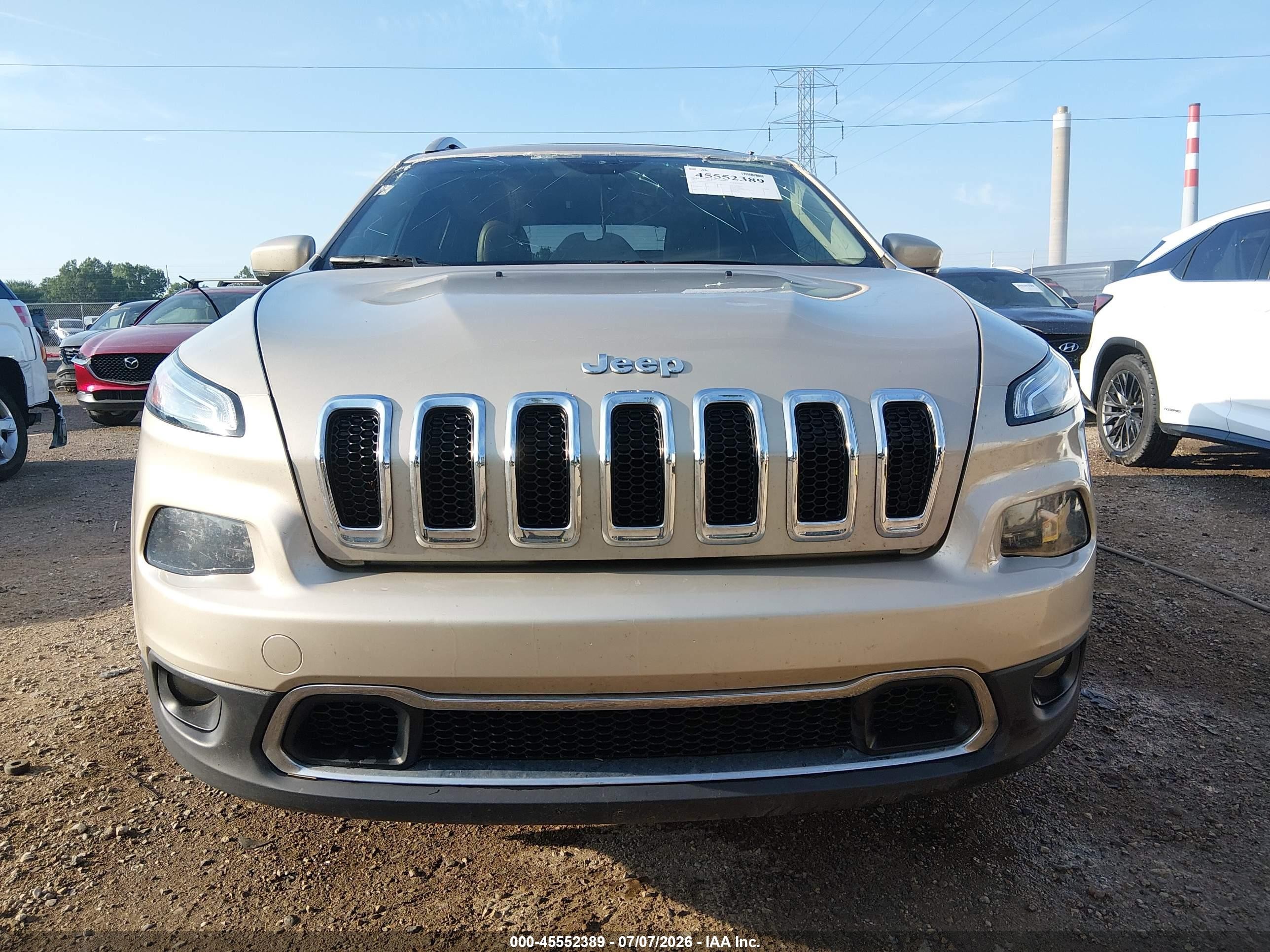 2015 Jeep Cherokee Limited Gold vin: 1C4PJMDB5FW557085