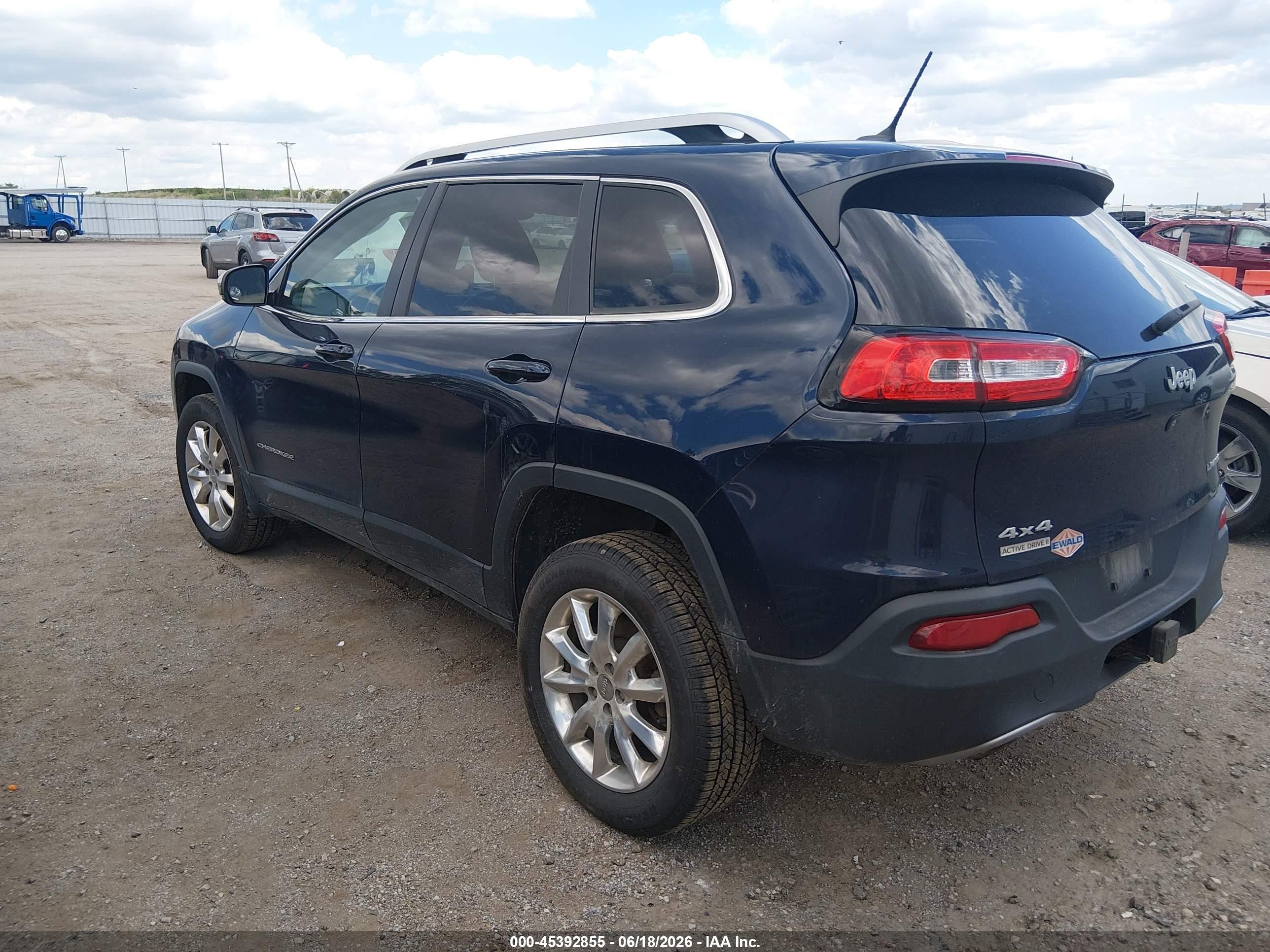 2015 Jeep Cherokee Limited Blue vin: 1C4PJMDB5FW682250
