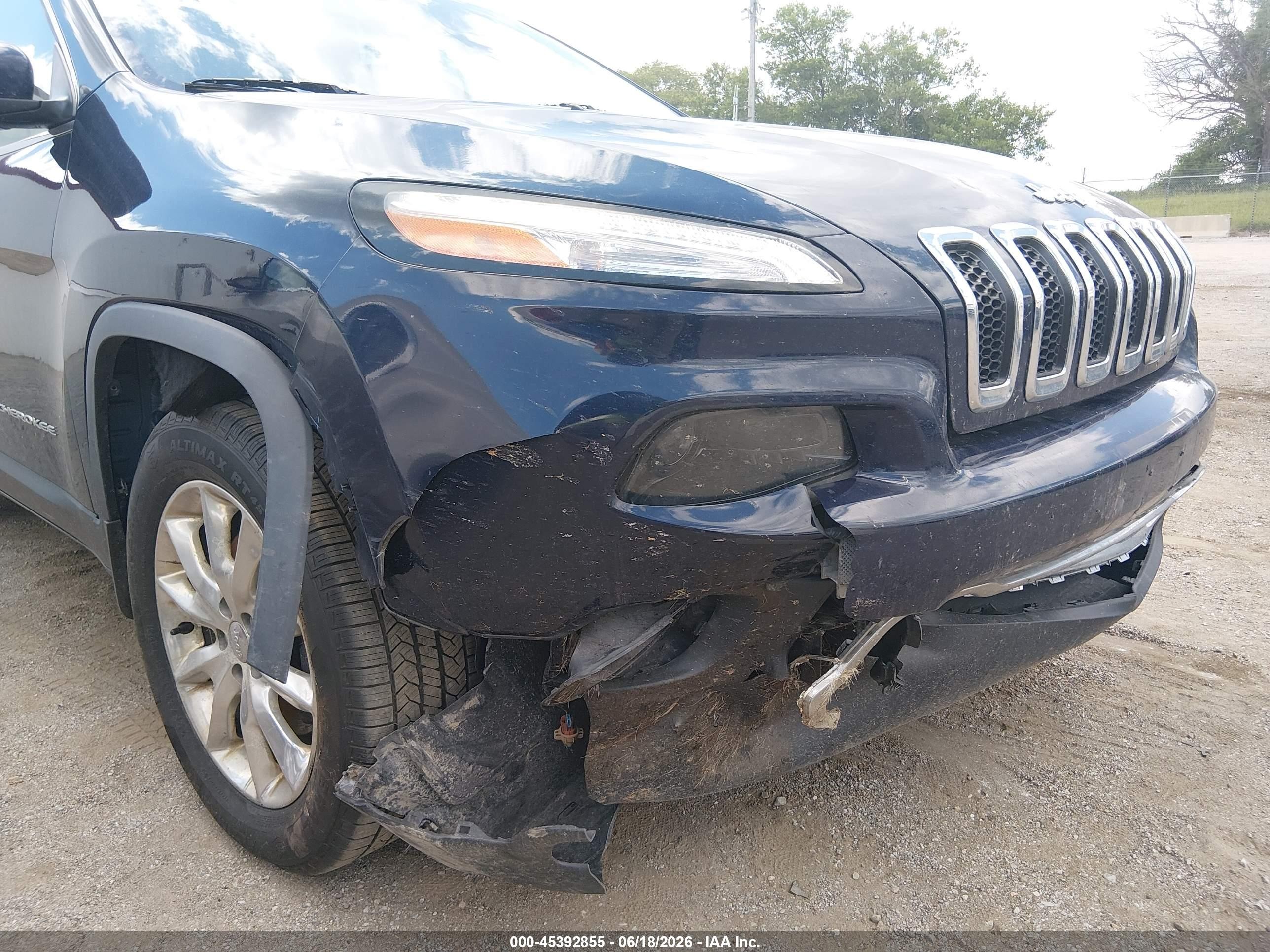 2015 Jeep Cherokee Limited Blue vin: 1C4PJMDB5FW682250