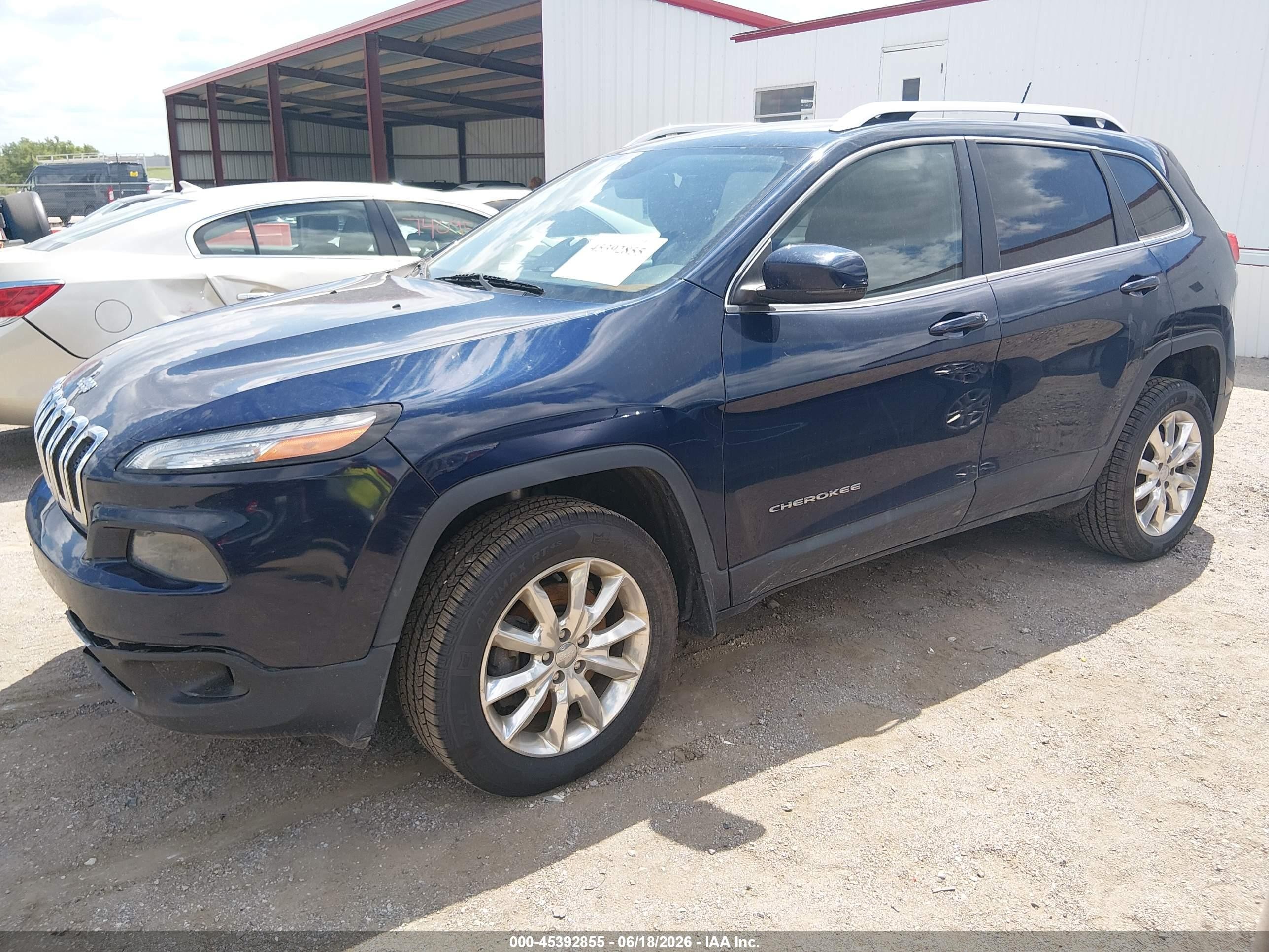 2015 Jeep Cherokee Limited Blue vin: 1C4PJMDB5FW682250
