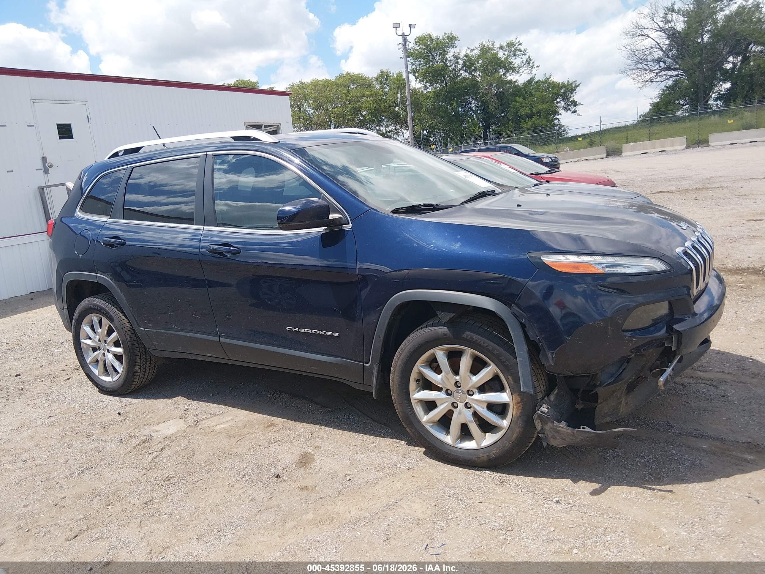 2015 Jeep Cherokee Limited Blue vin: 1C4PJMDB5FW682250