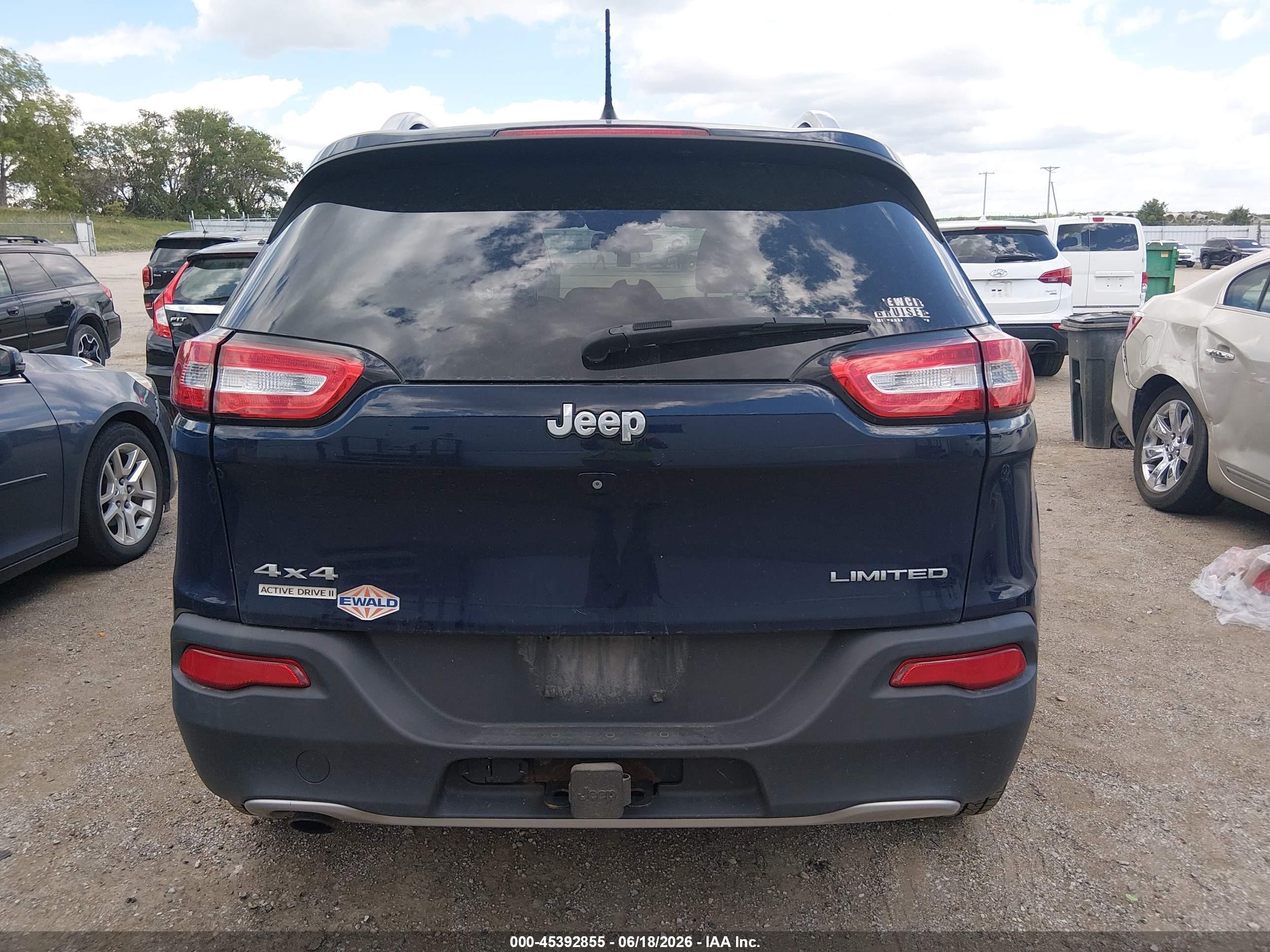 2015 Jeep Cherokee Limited Blue vin: 1C4PJMDB5FW682250