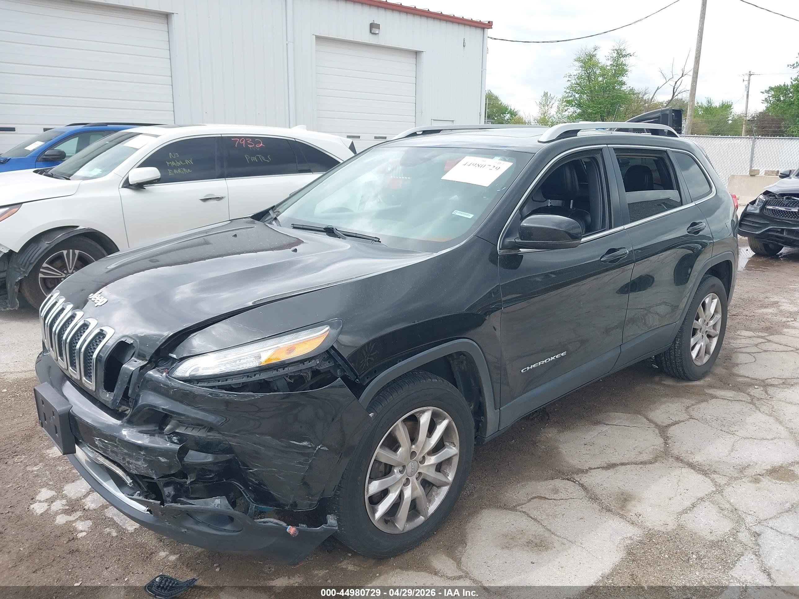 2015 Jeep Cherokee Limited Black vin: 1C4PJMDB5FW705784