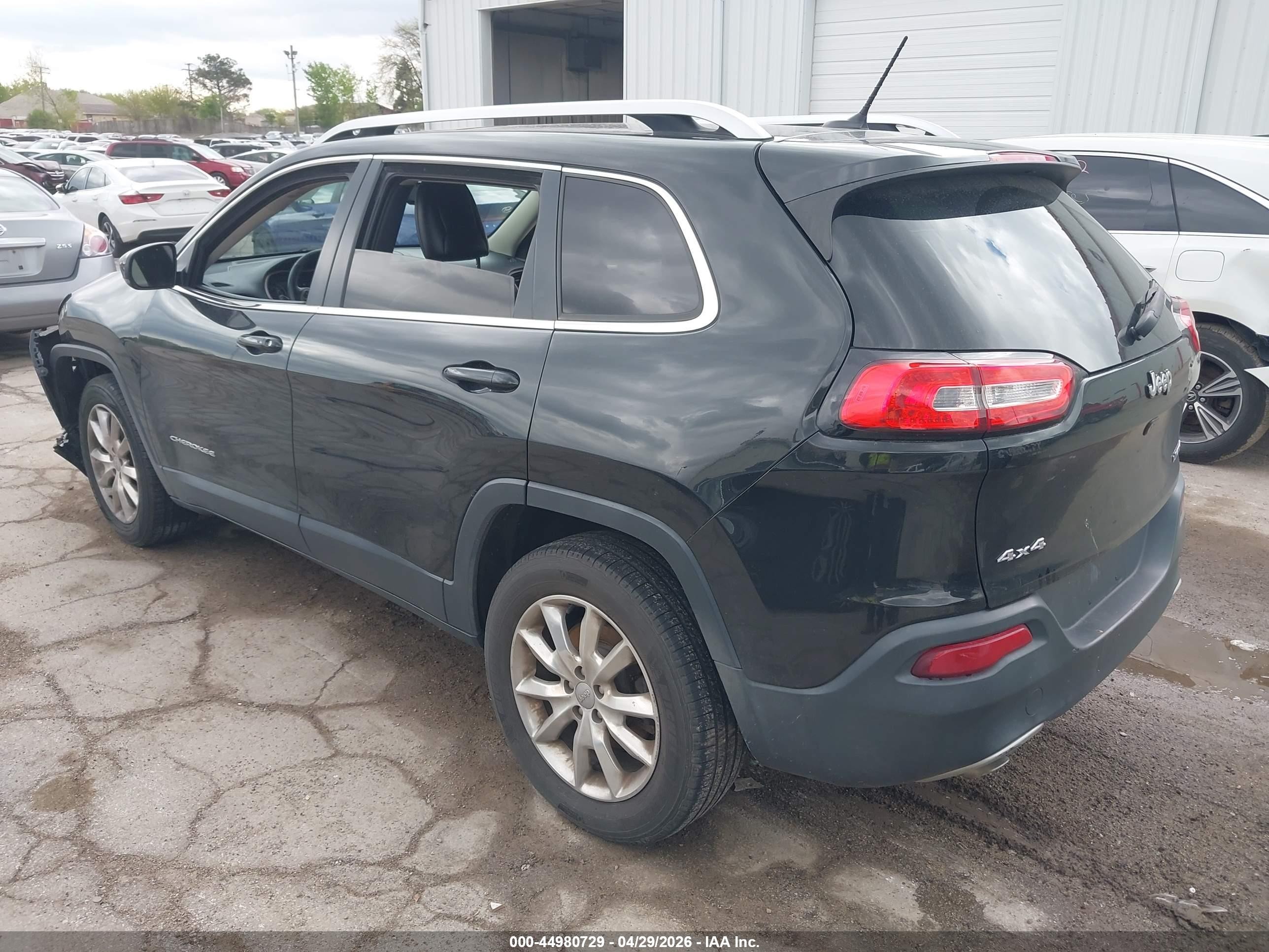 2015 Jeep Cherokee Limited Black vin: 1C4PJMDB5FW705784
