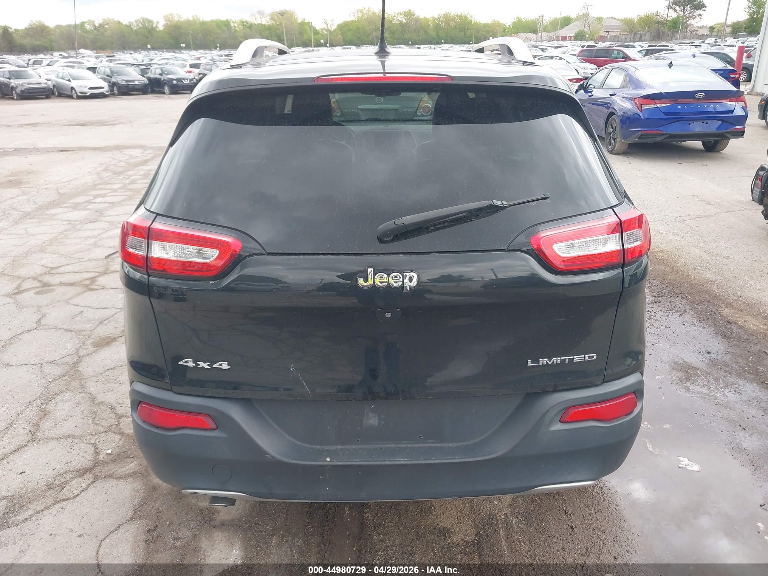 2015 Jeep Cherokee Limited Black vin: 1C4PJMDB5FW705784
