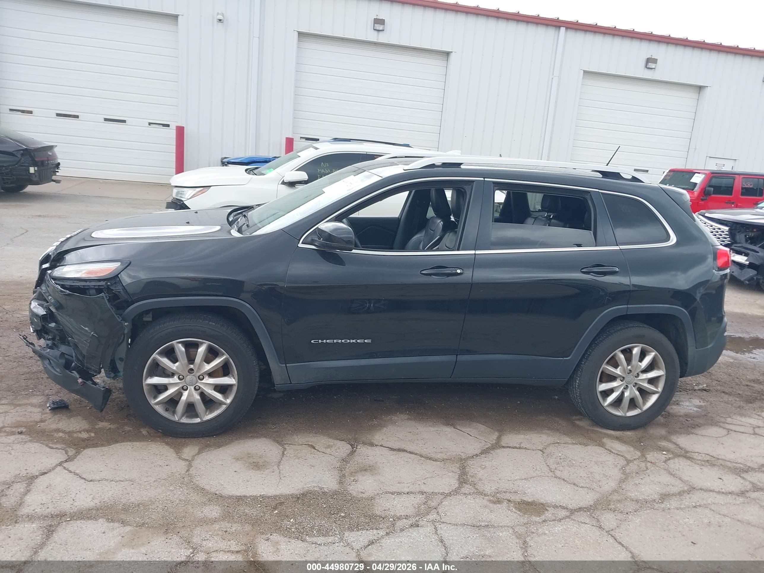 2015 Jeep Cherokee Limited Black vin: 1C4PJMDB5FW705784