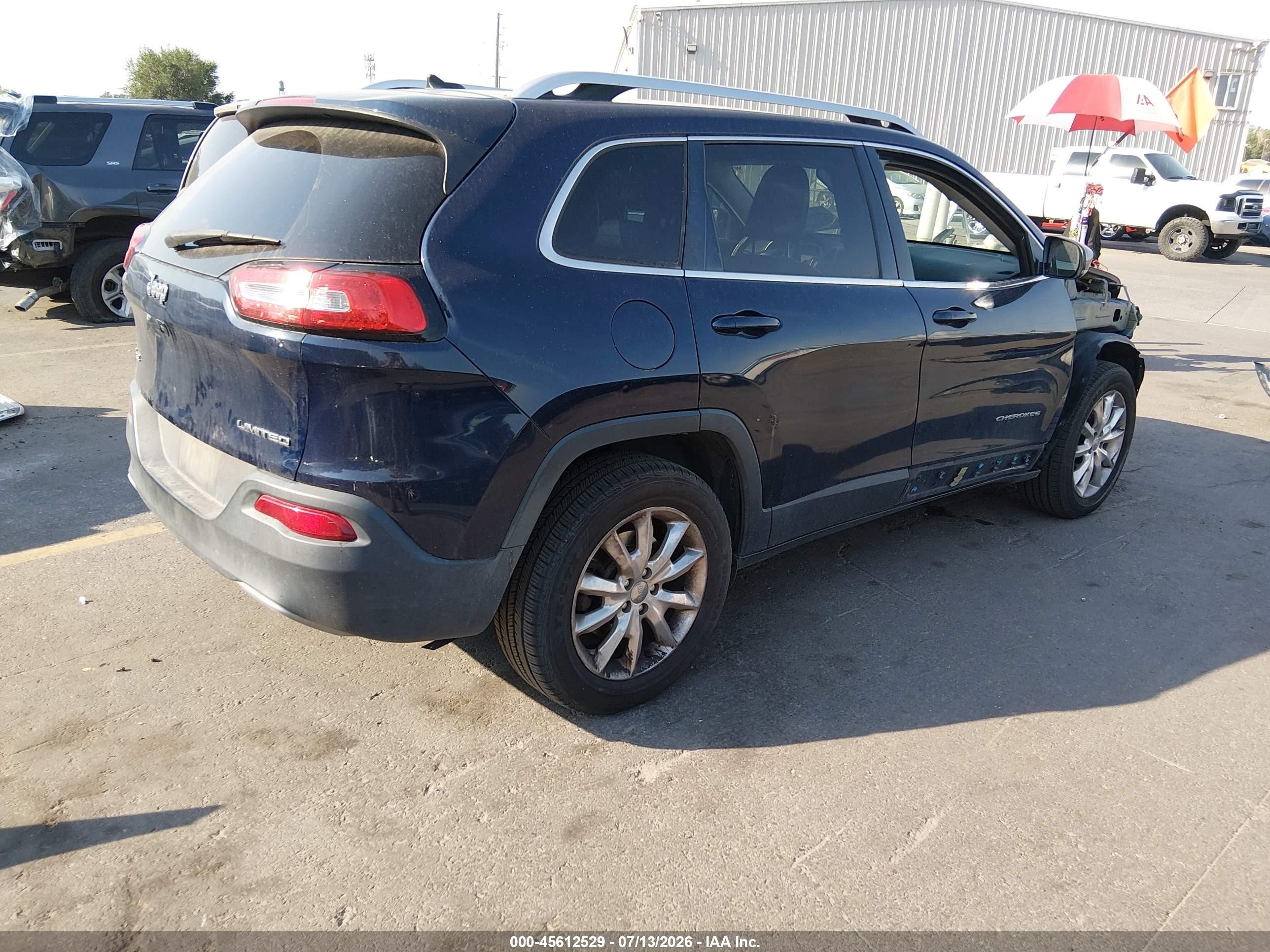 2015 Jeep Cherokee Limited Синий vin: 1C4PJMDB5FW772160