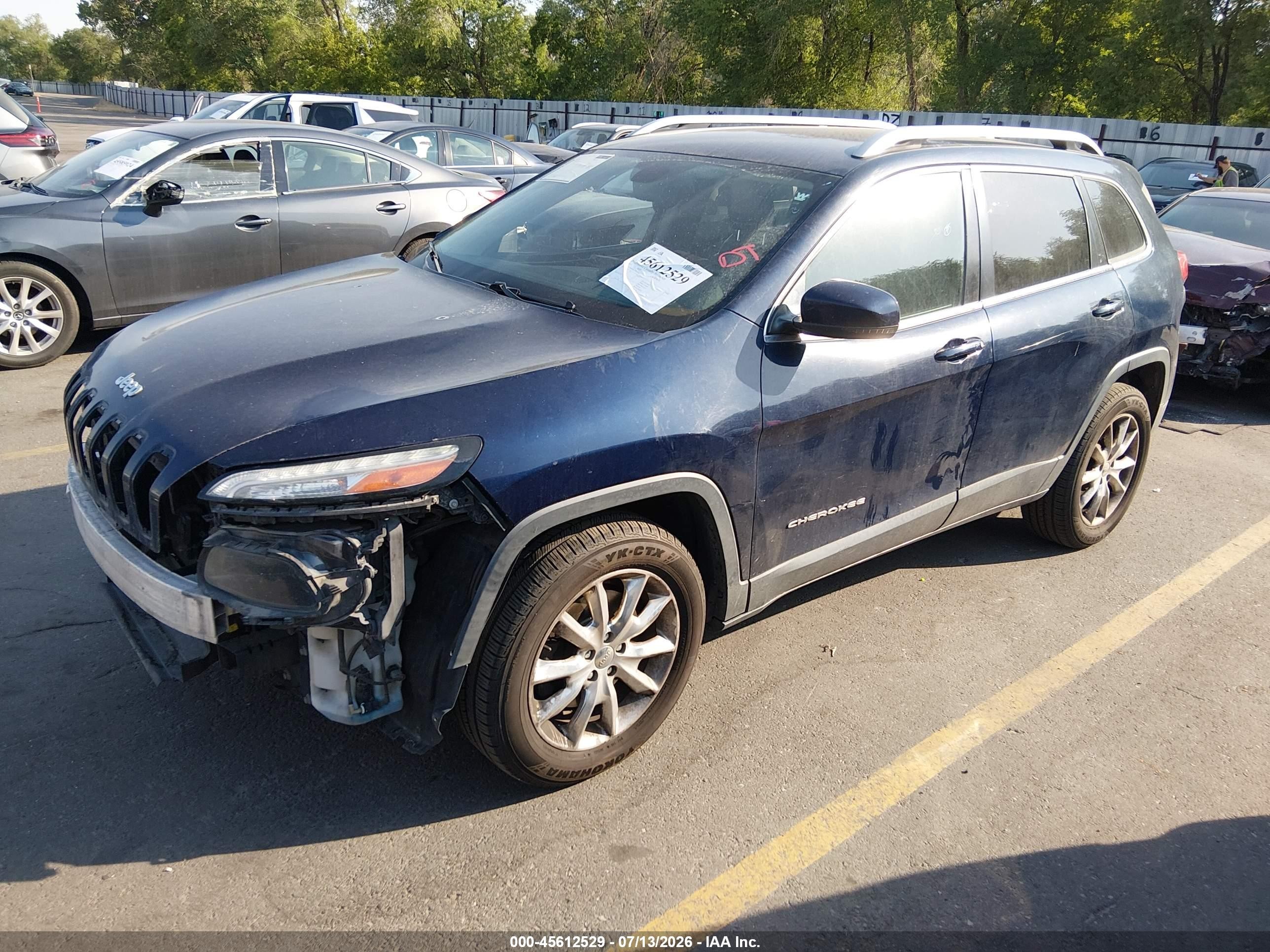 2015 Jeep Cherokee Limited Синий vin: 1C4PJMDB5FW772160