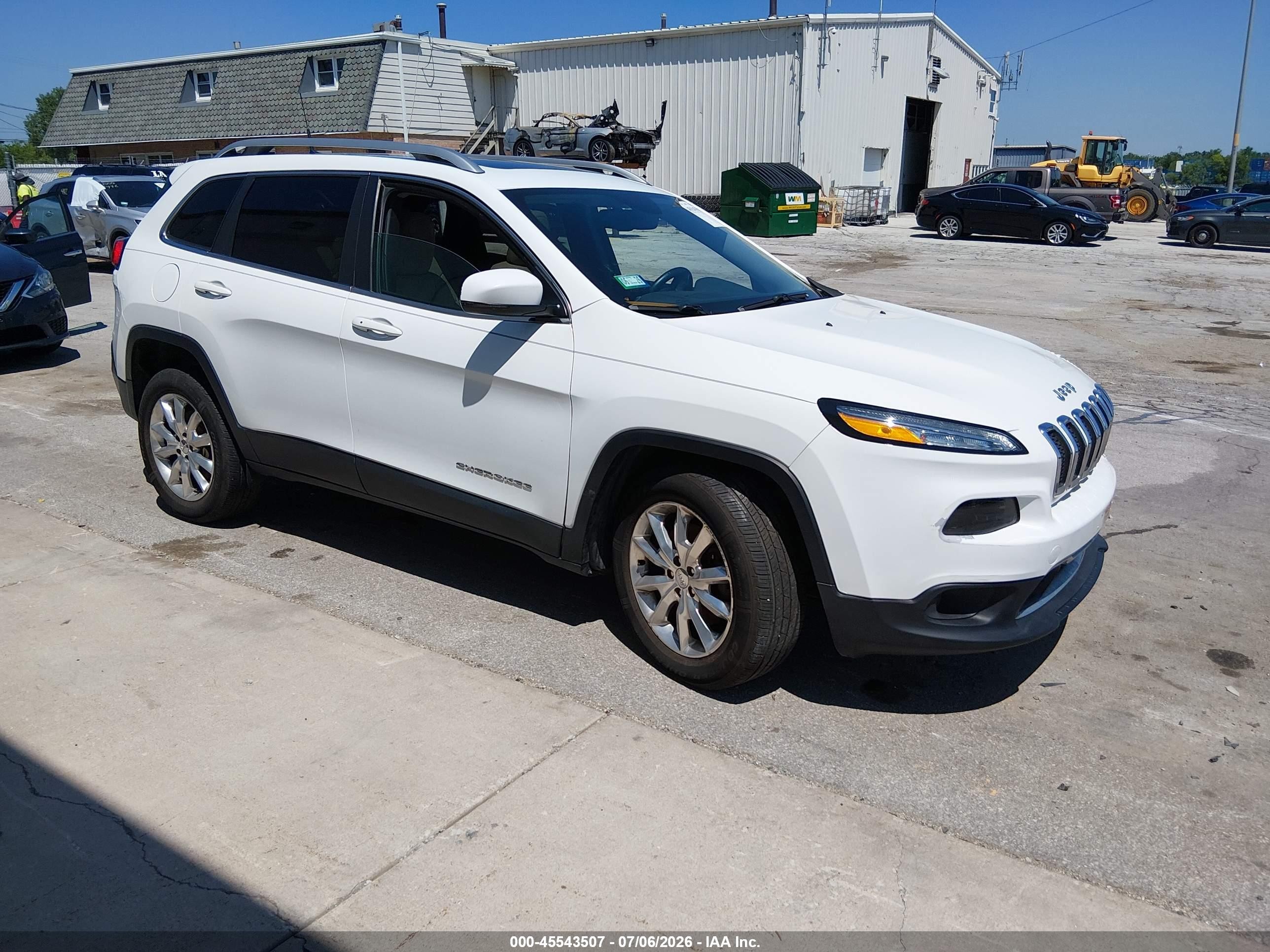 2016 Jeep Cherokee Limited White vin: 1C4PJMDB5GW170330