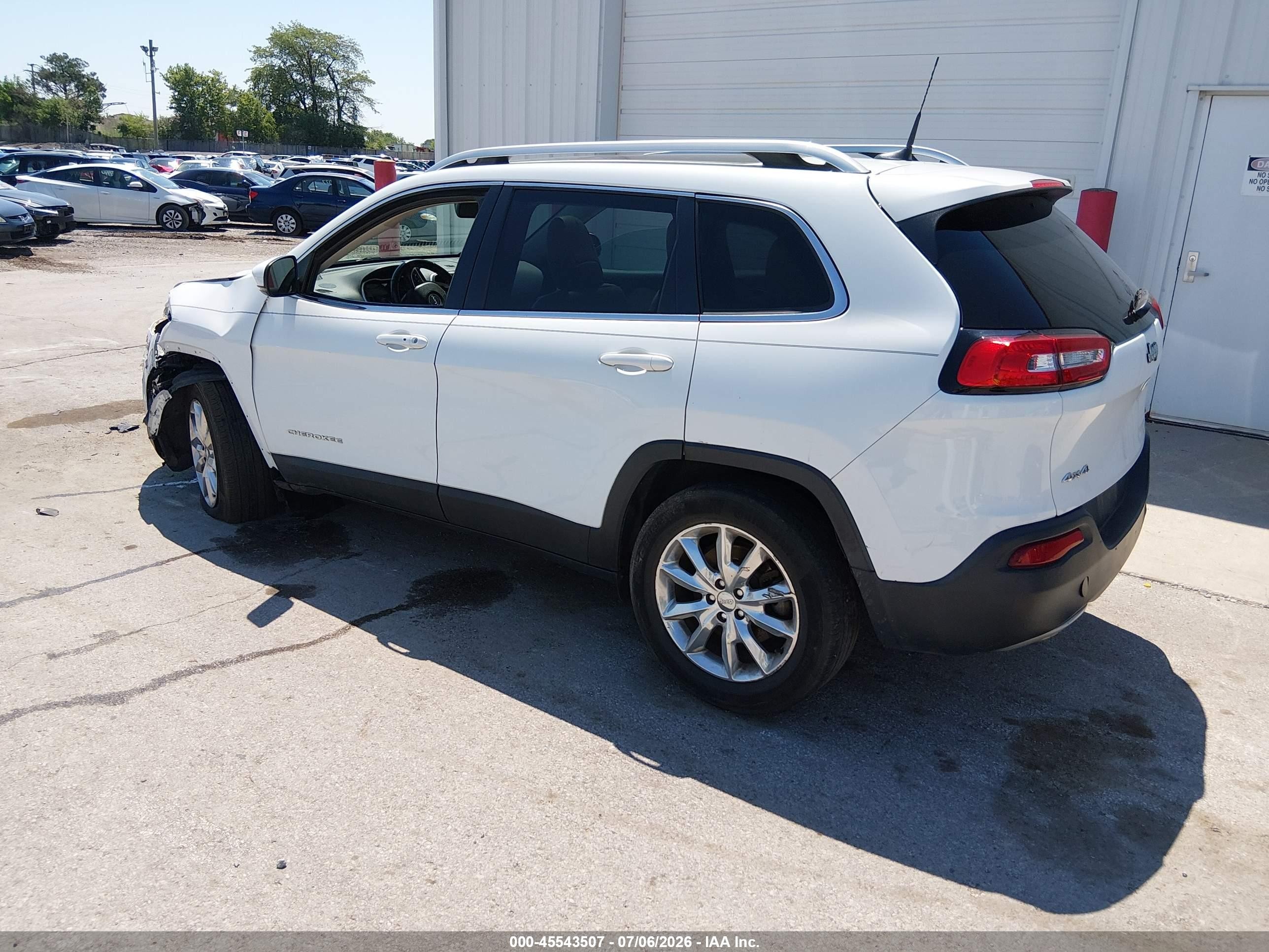 2016 Jeep Cherokee Limited White vin: 1C4PJMDB5GW170330