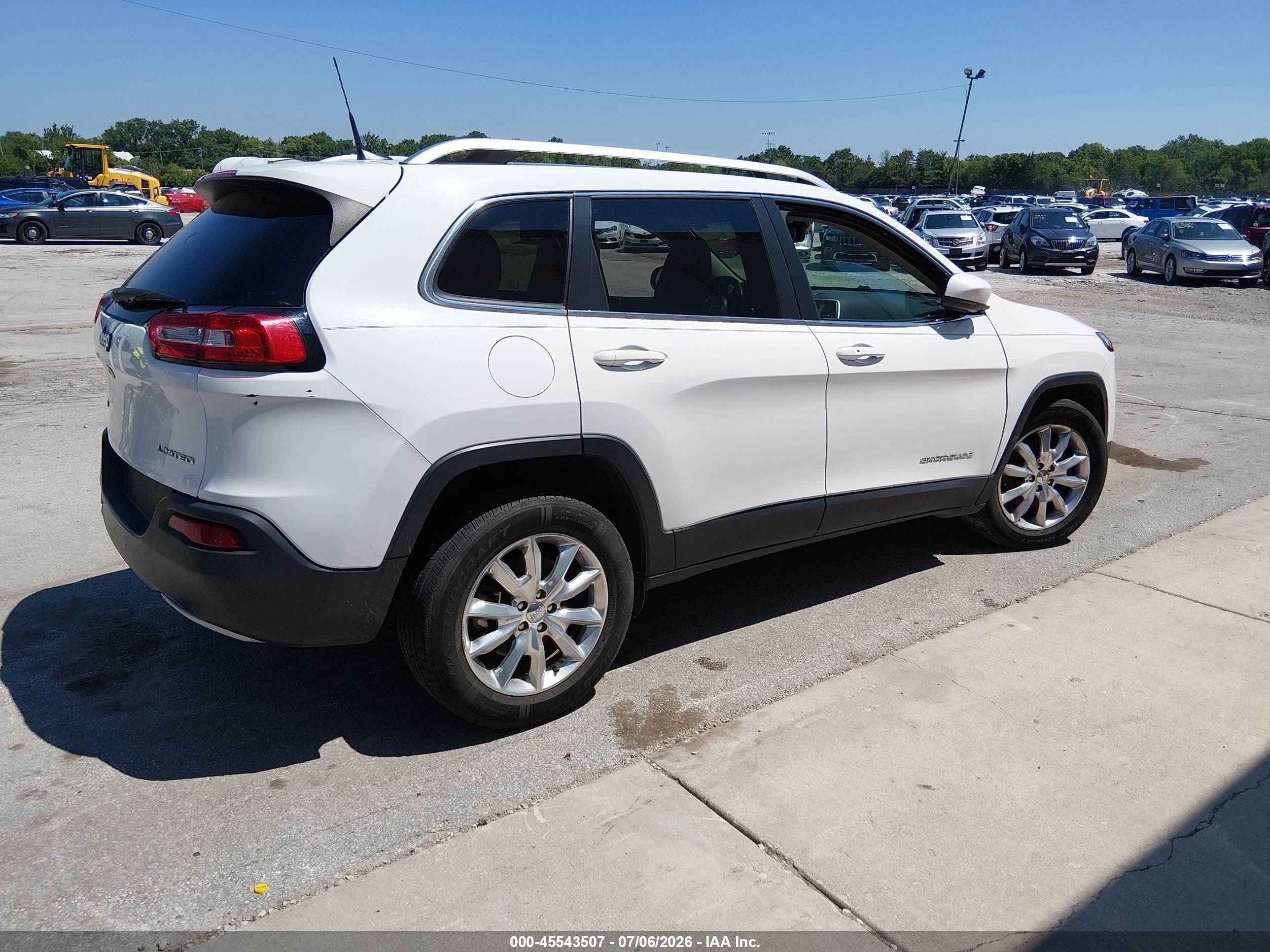 2016 Jeep Cherokee Limited White vin: 1C4PJMDB5GW170330