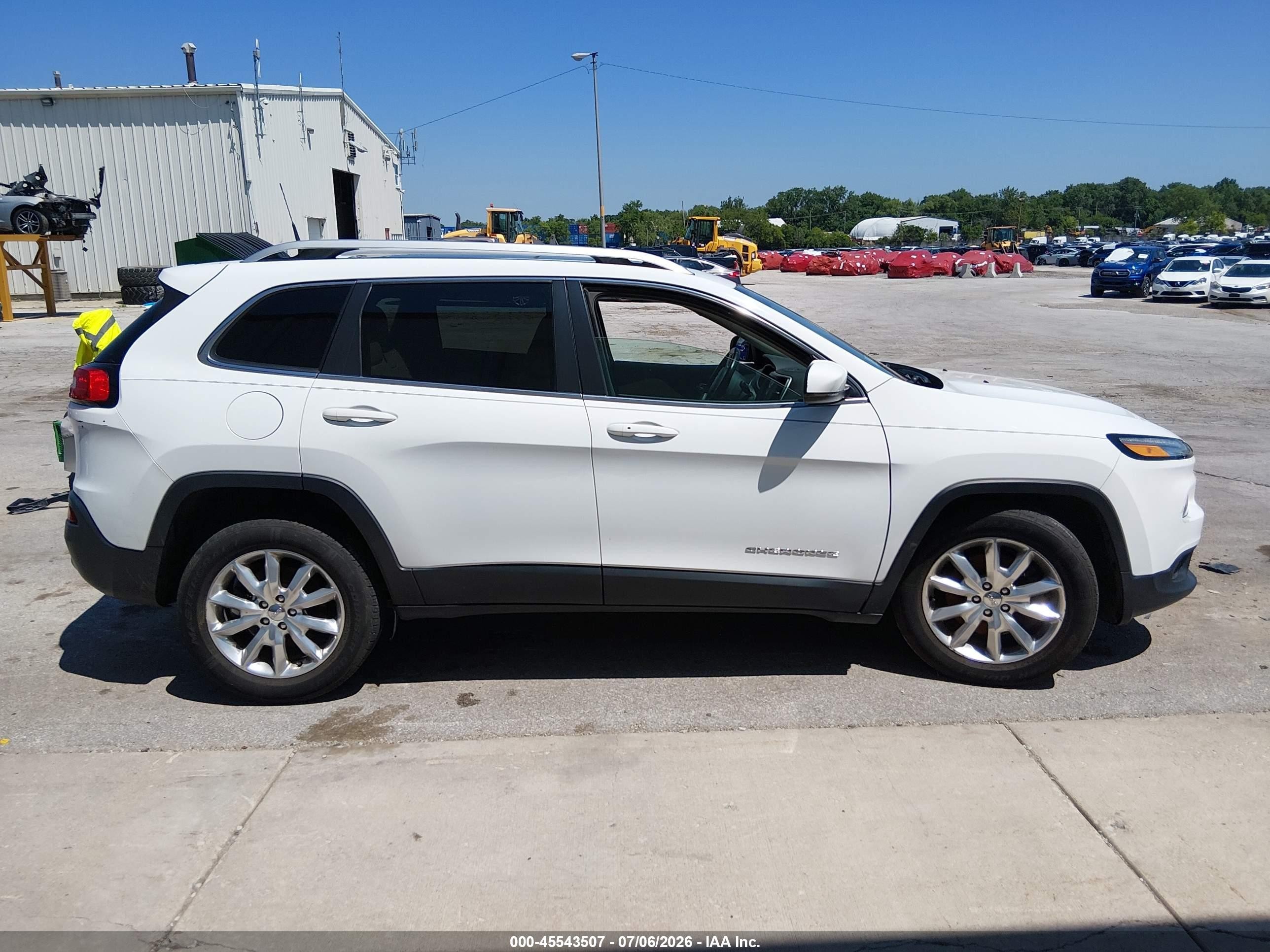 2016 Jeep Cherokee Limited White vin: 1C4PJMDB5GW170330