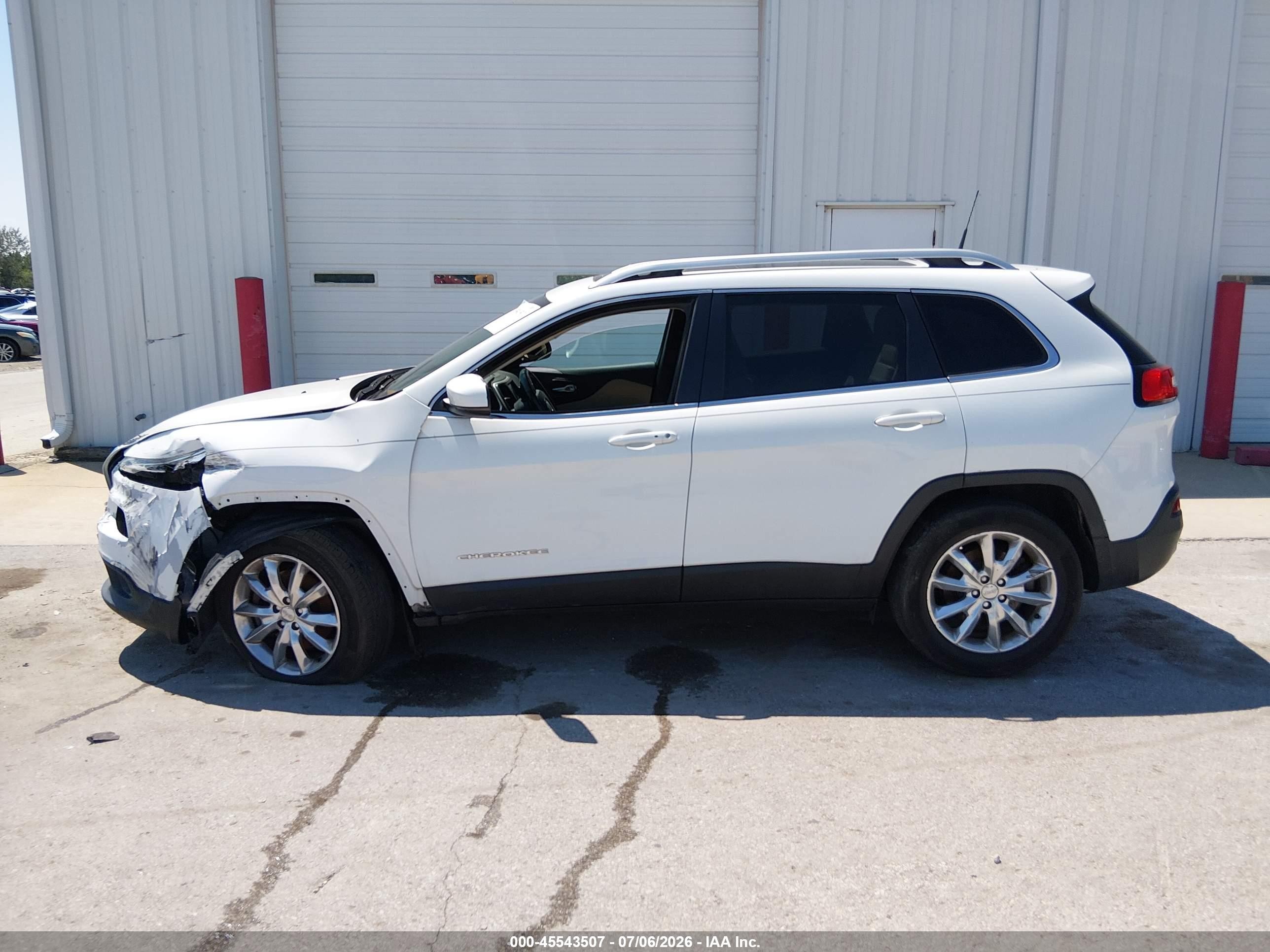2016 Jeep Cherokee Limited White vin: 1C4PJMDB5GW170330