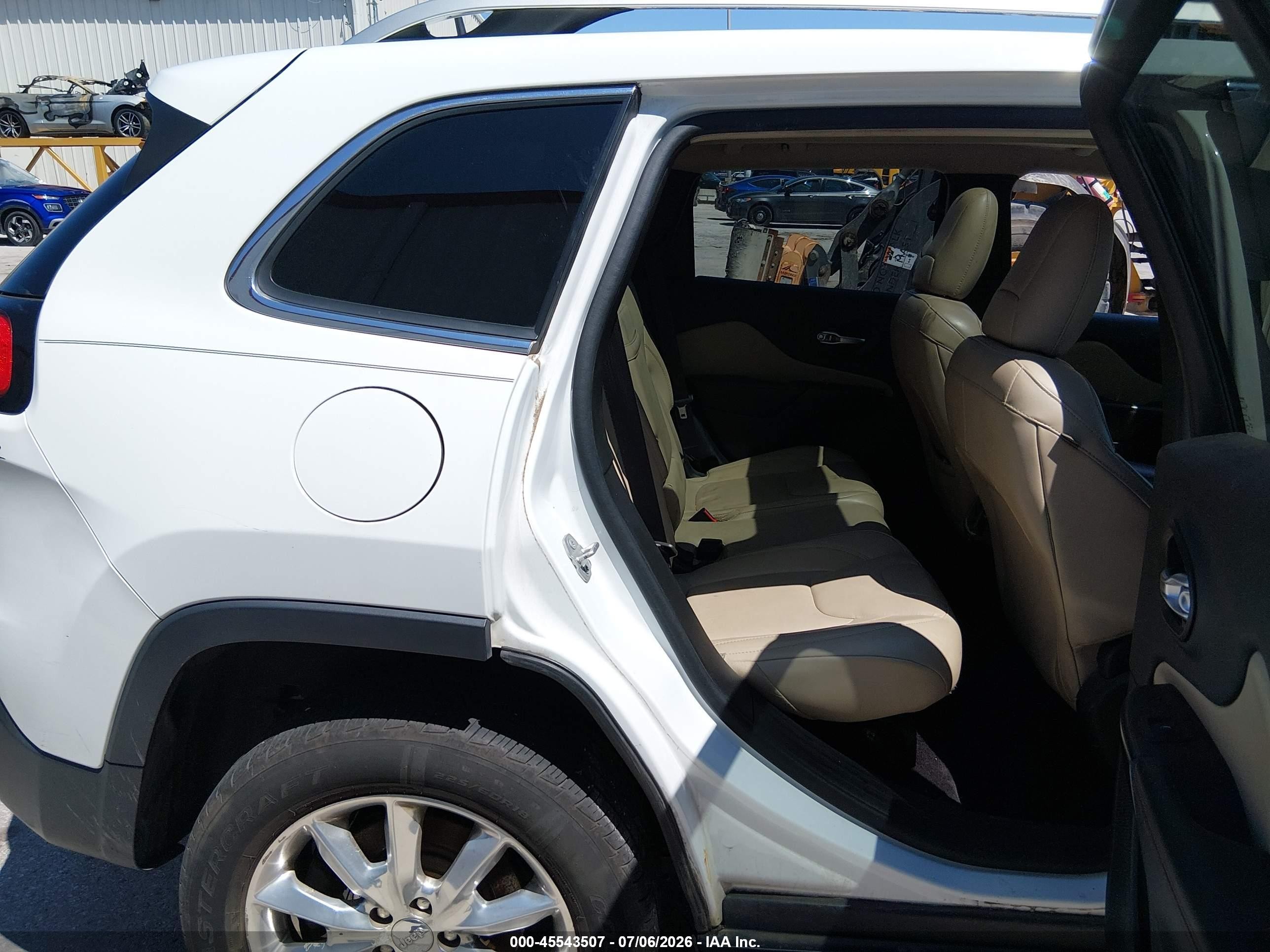 2016 Jeep Cherokee Limited White vin: 1C4PJMDB5GW170330