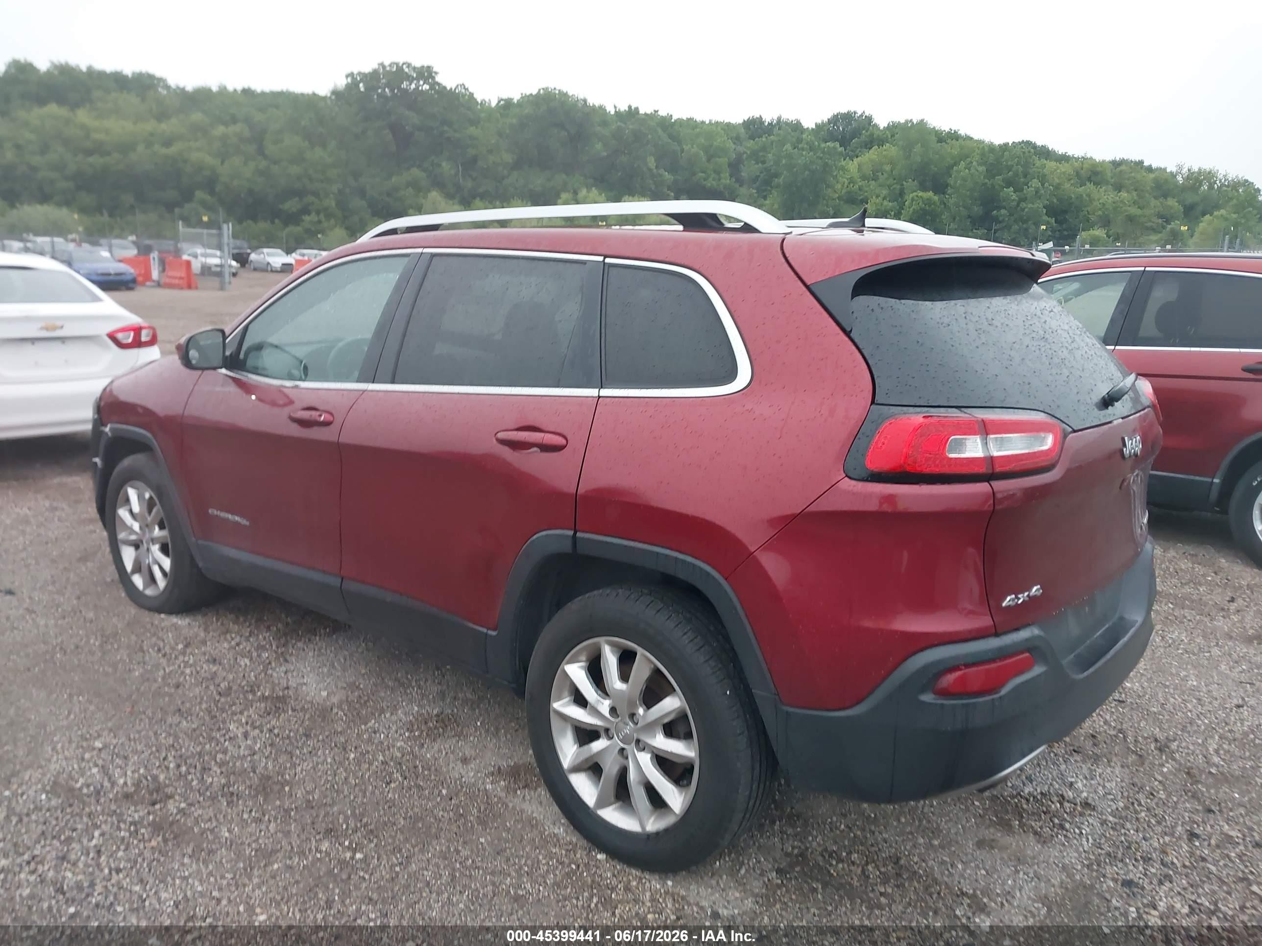 2014 Jeep Cherokee Limited Red vin: 1C4PJMDB6EW251754