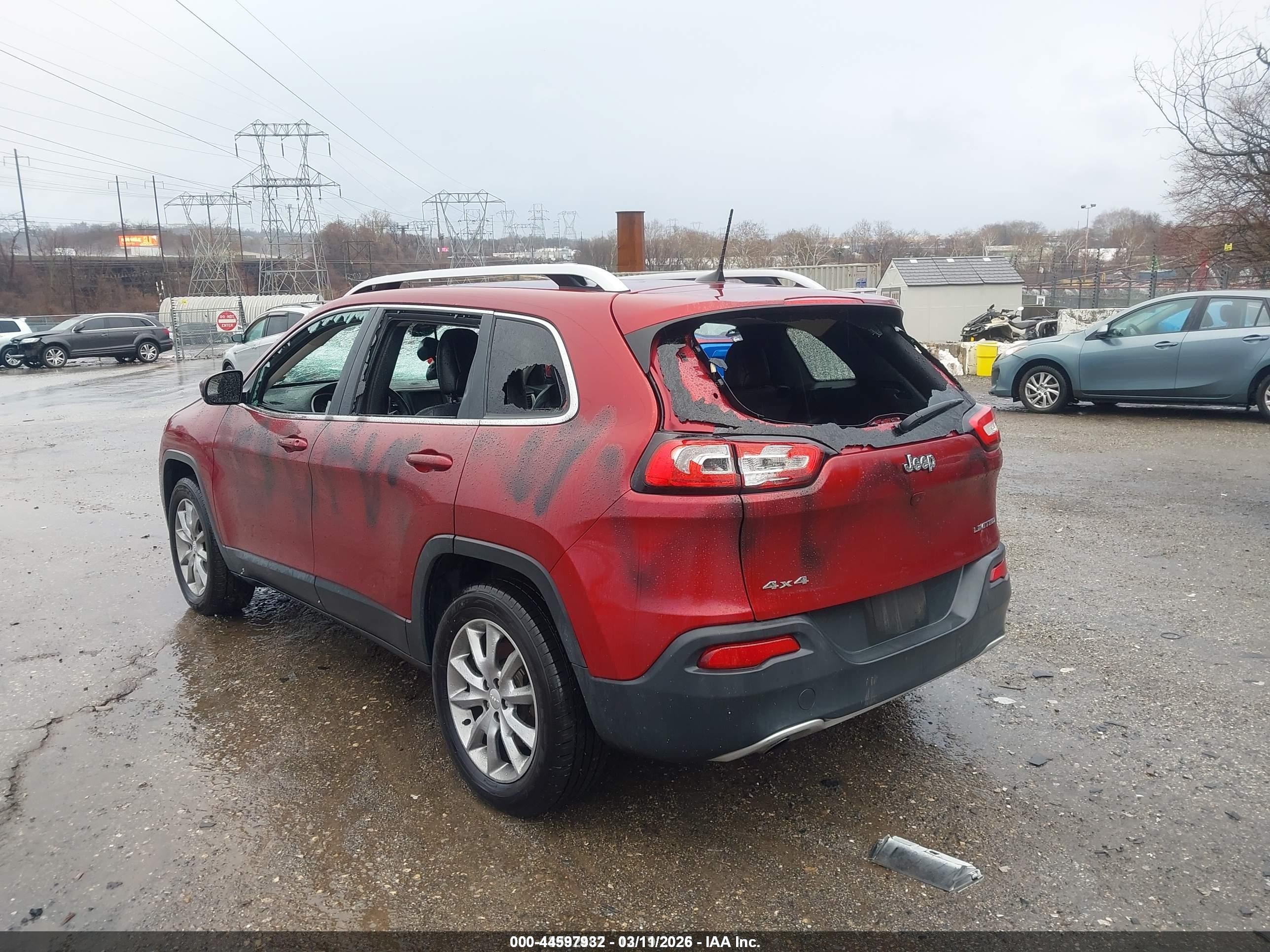 2017 Jeep Cherokee Limited 4x4 Красный vin: 1C4PJMDB6HD217331