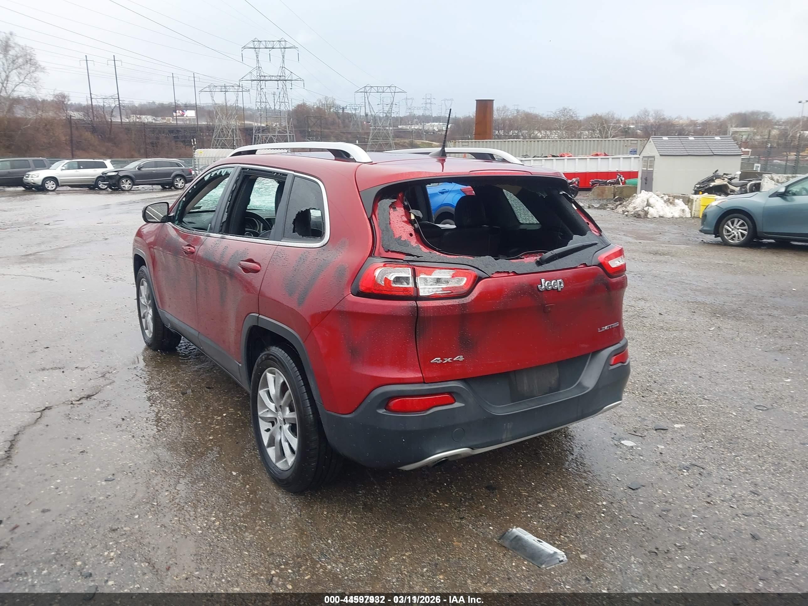 2017 Jeep Cherokee Limited 4x4 Красный vin: 1C4PJMDB6HD217331