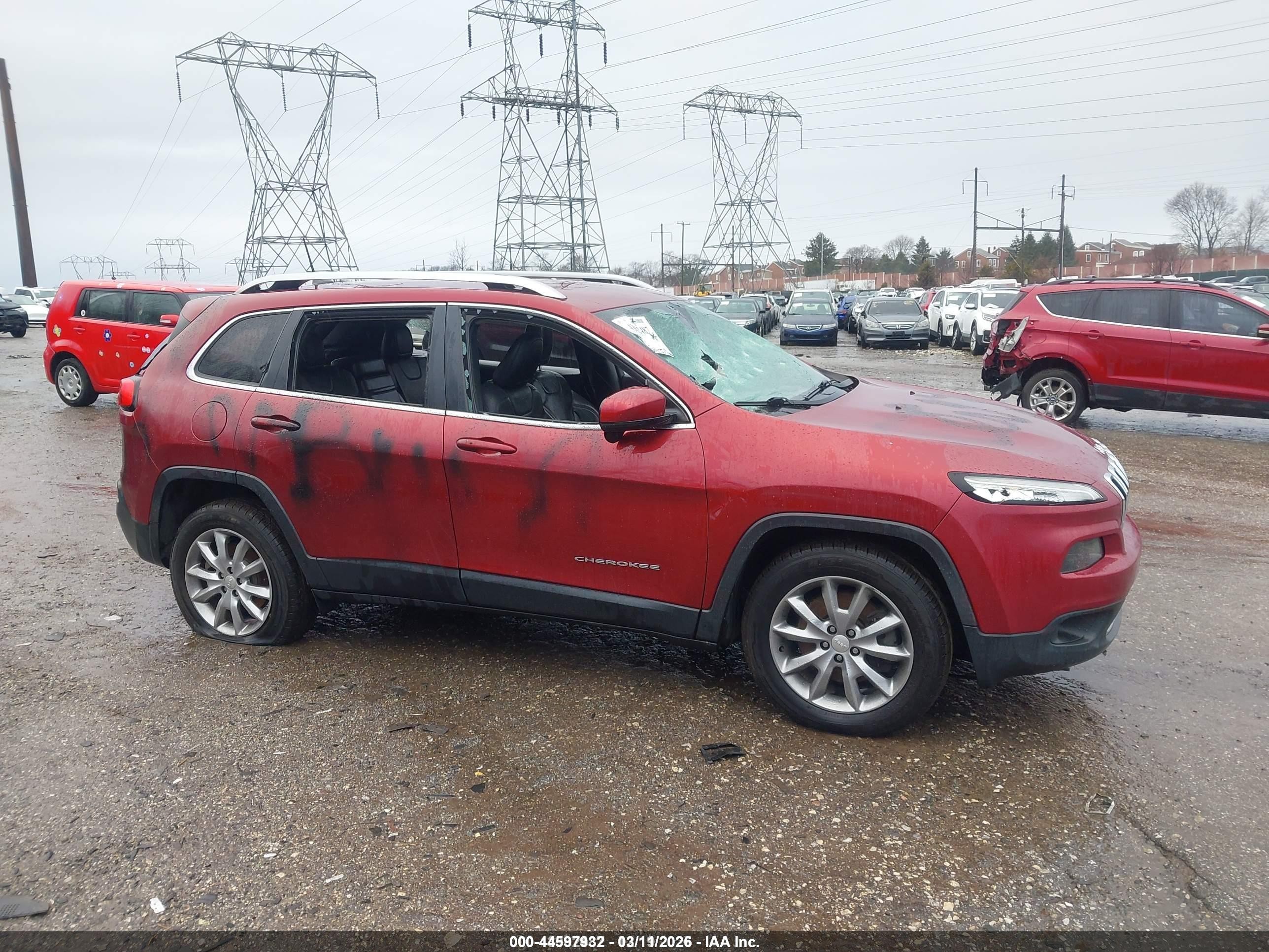 2017 Jeep Cherokee Limited 4x4 Красный vin: 1C4PJMDB6HD217331
