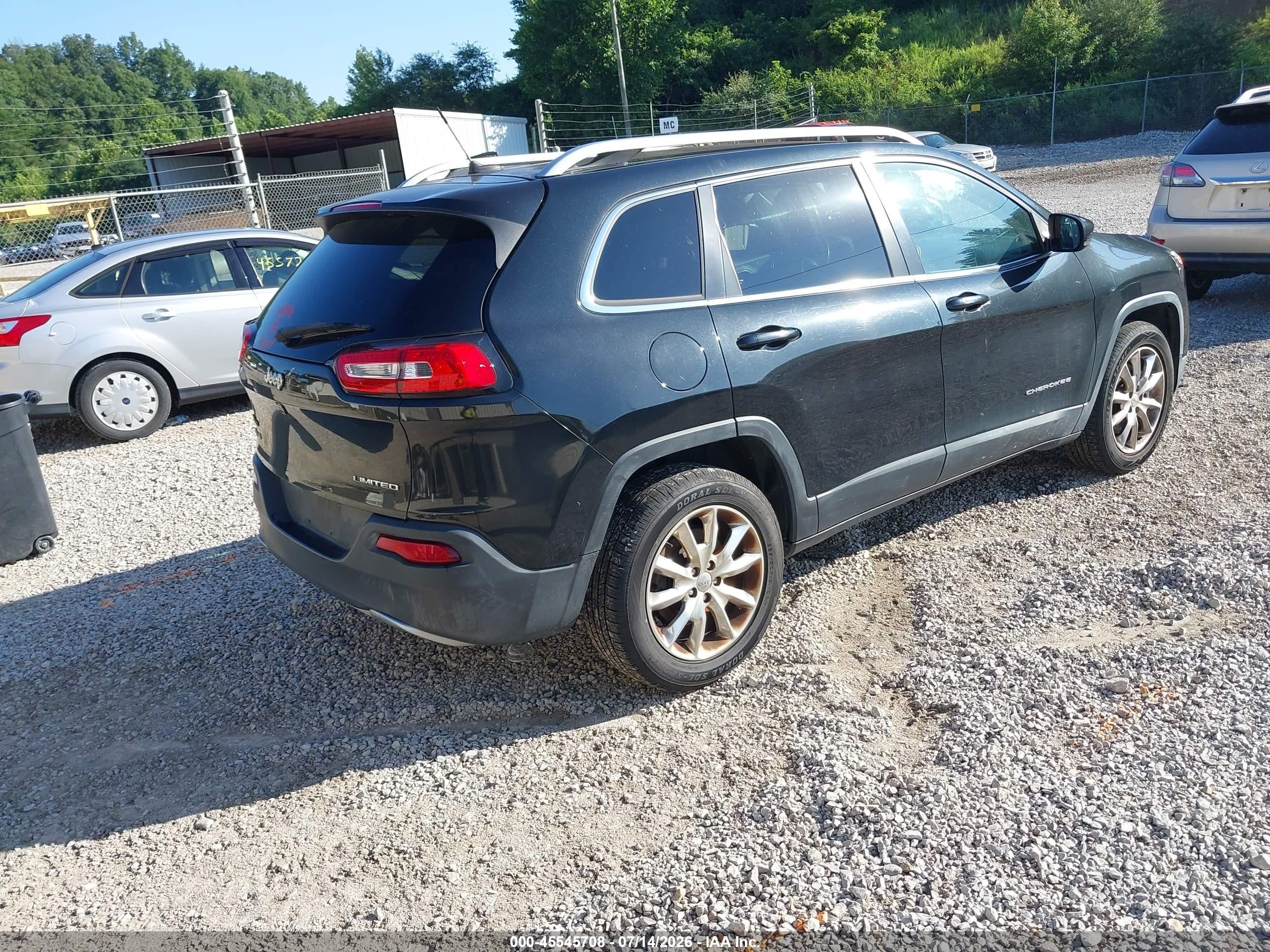2015 Jeep Cherokee Limited Black vin: 1C4PJMDB7FW640923