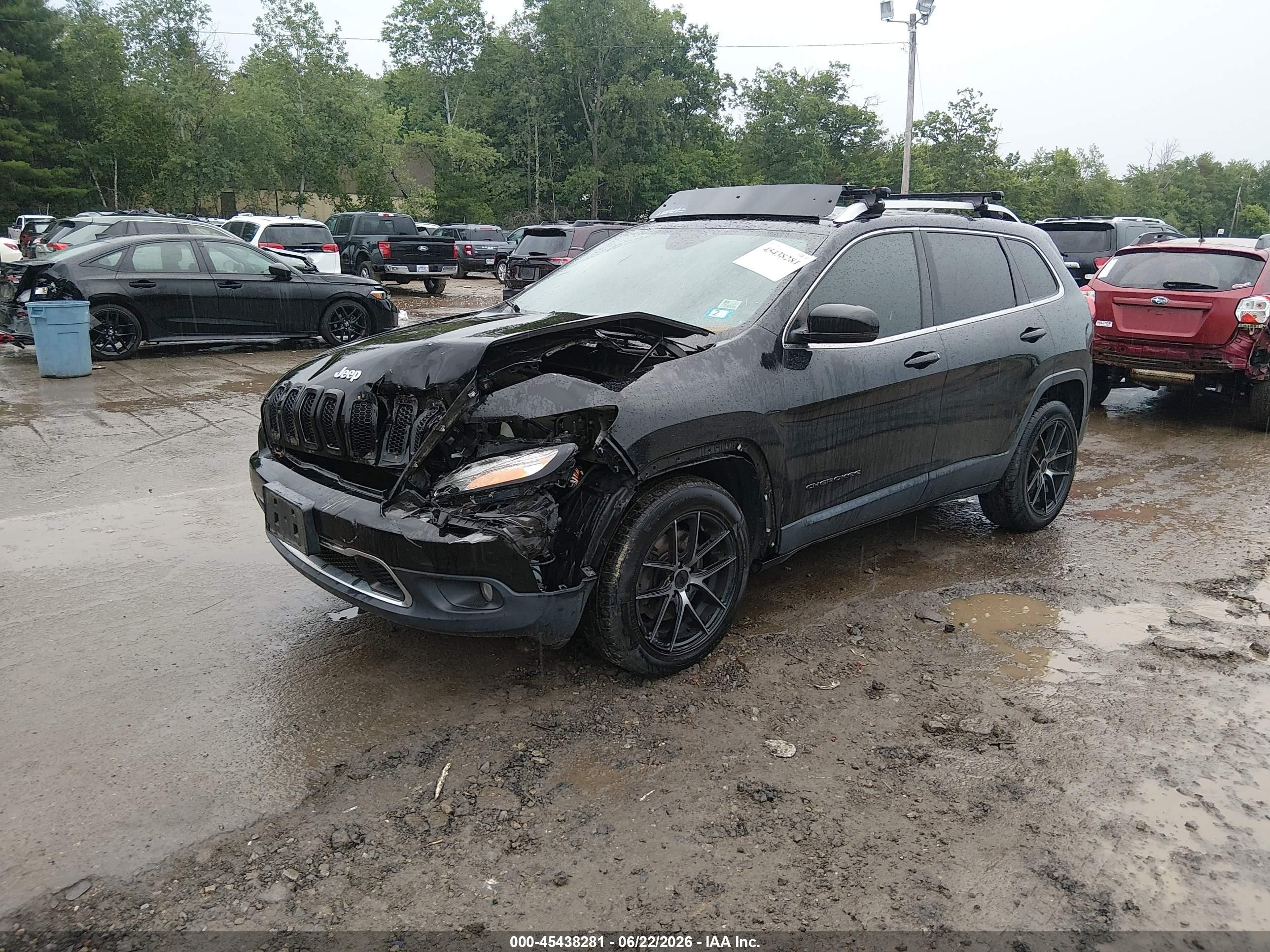 2014 Jeep Cherokee Limited Black vin: 1C4PJMDB8EW256938